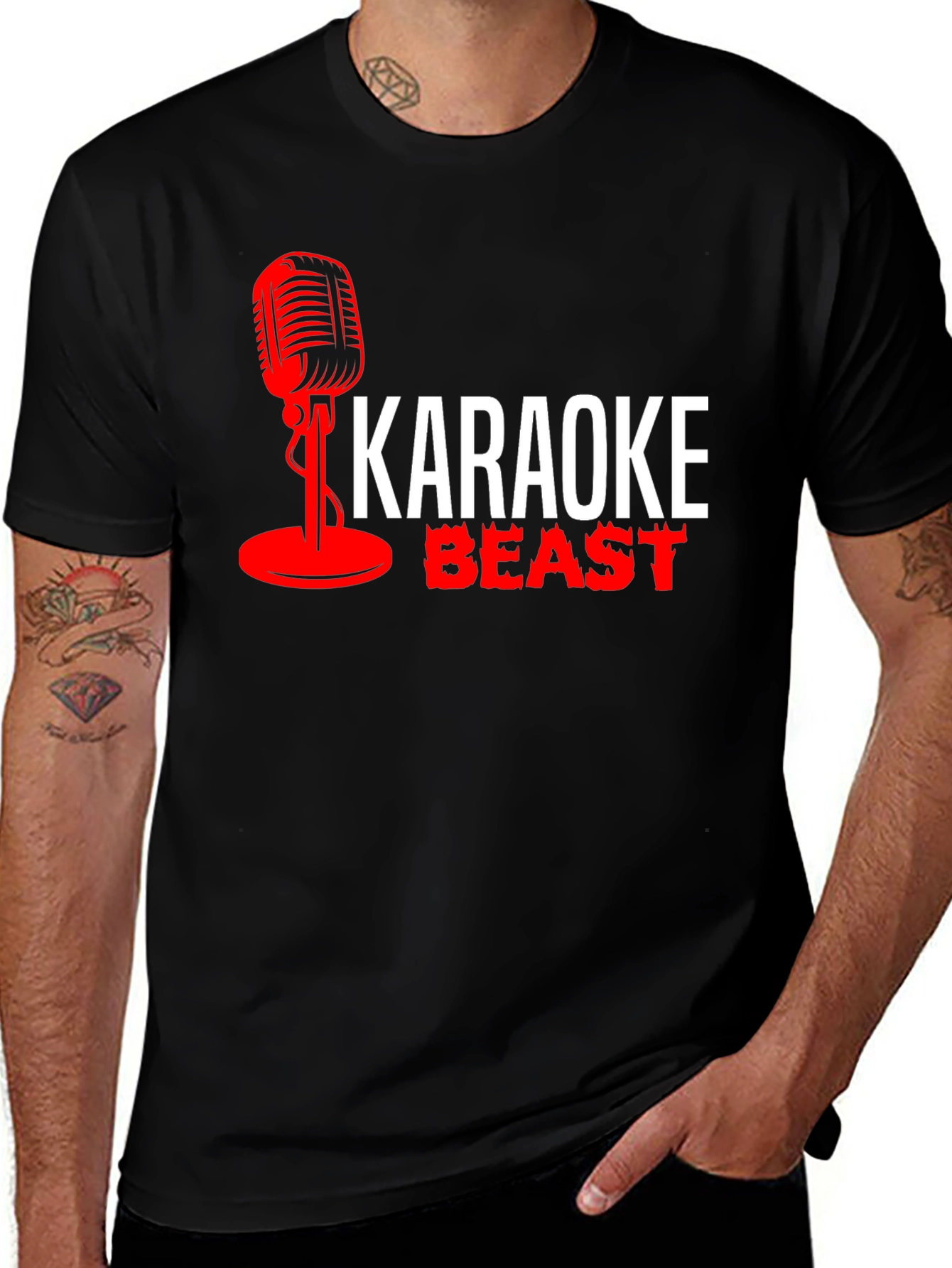 Karaoke Beast Black T-Shirt - Sing Your Heart Out!