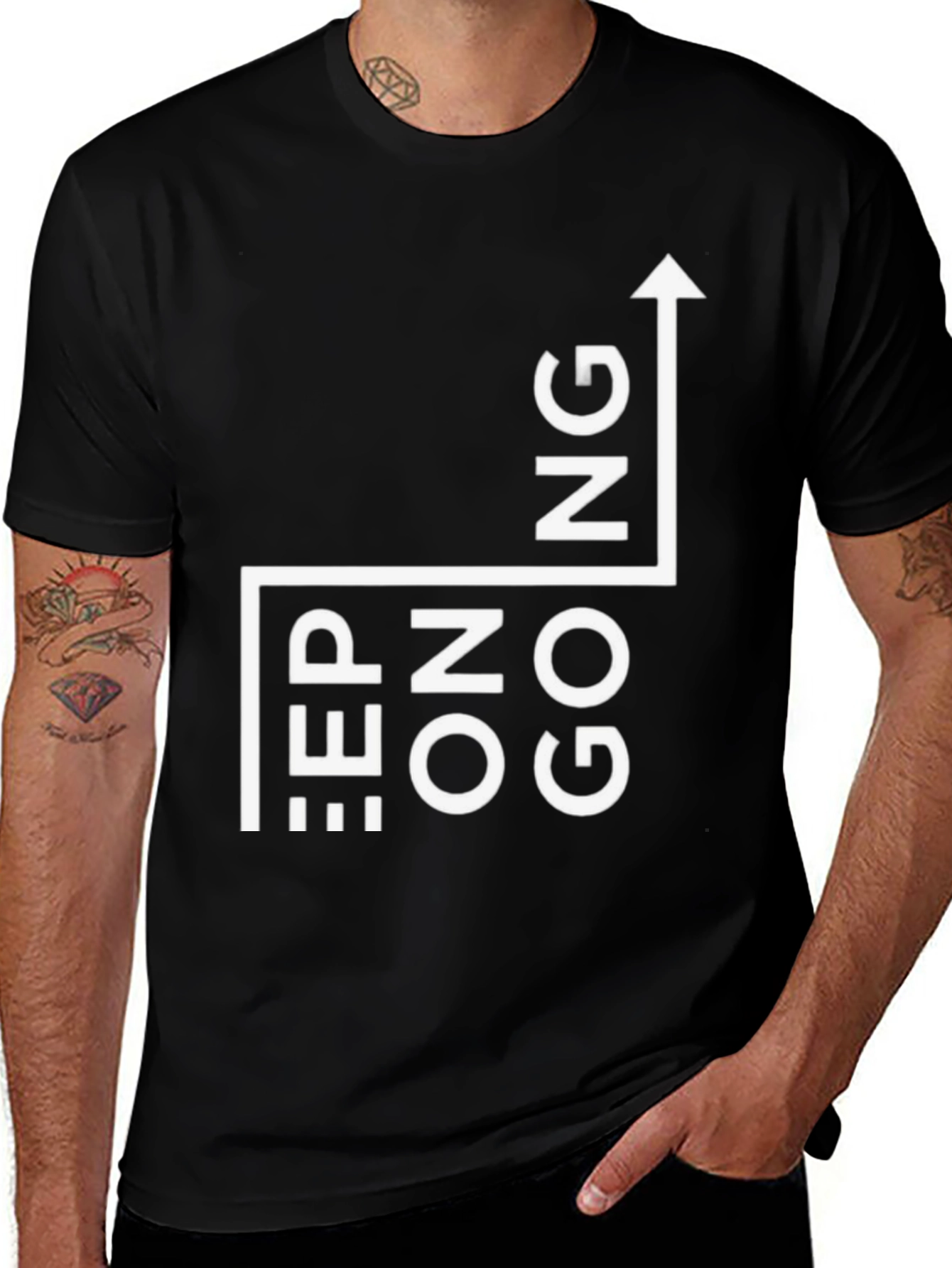 Variant 15 of Keep Going Graphic Tee - Motivational Black T-Shirt