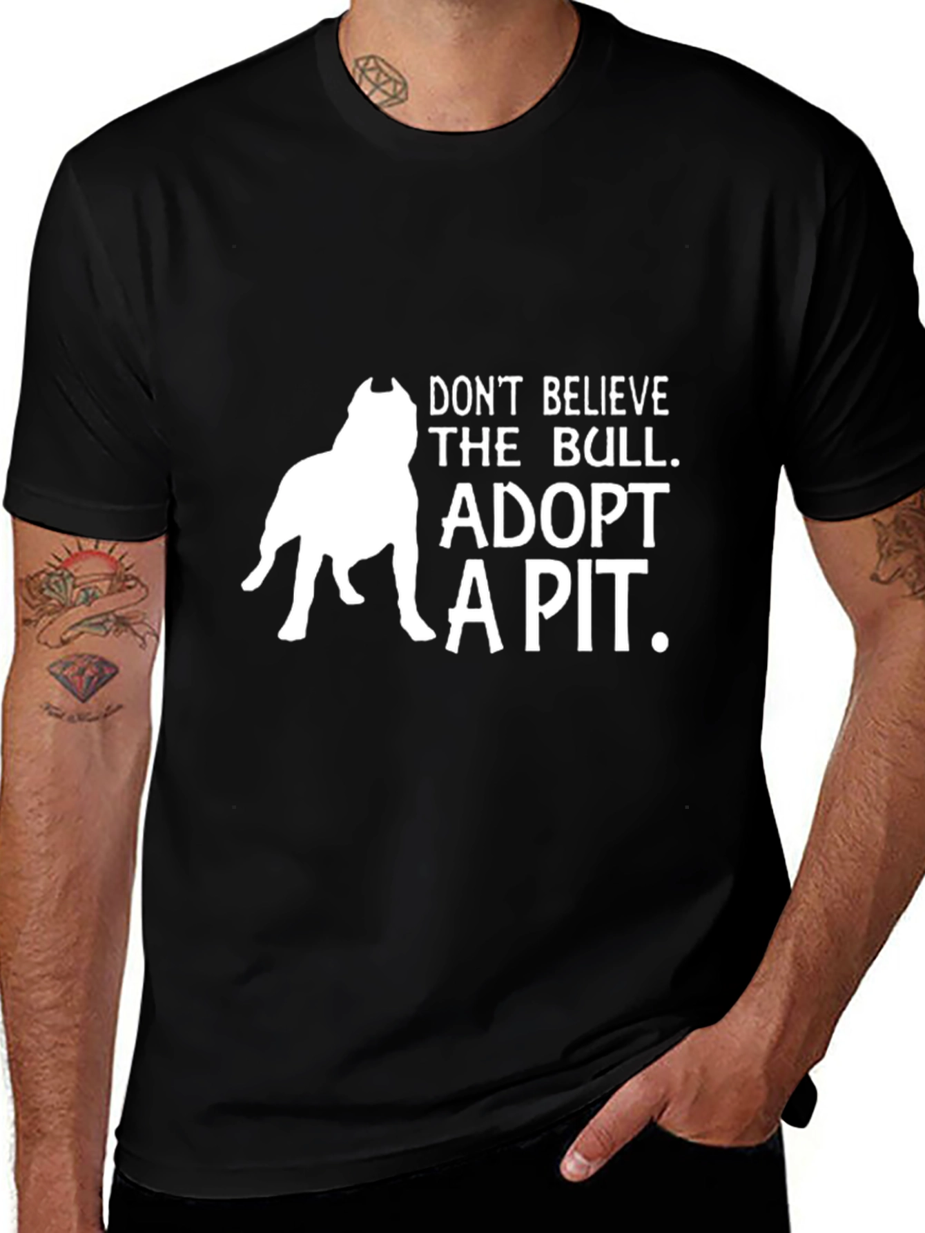Variant 18 of Adopt a Pit Bull Black T-Shirt
