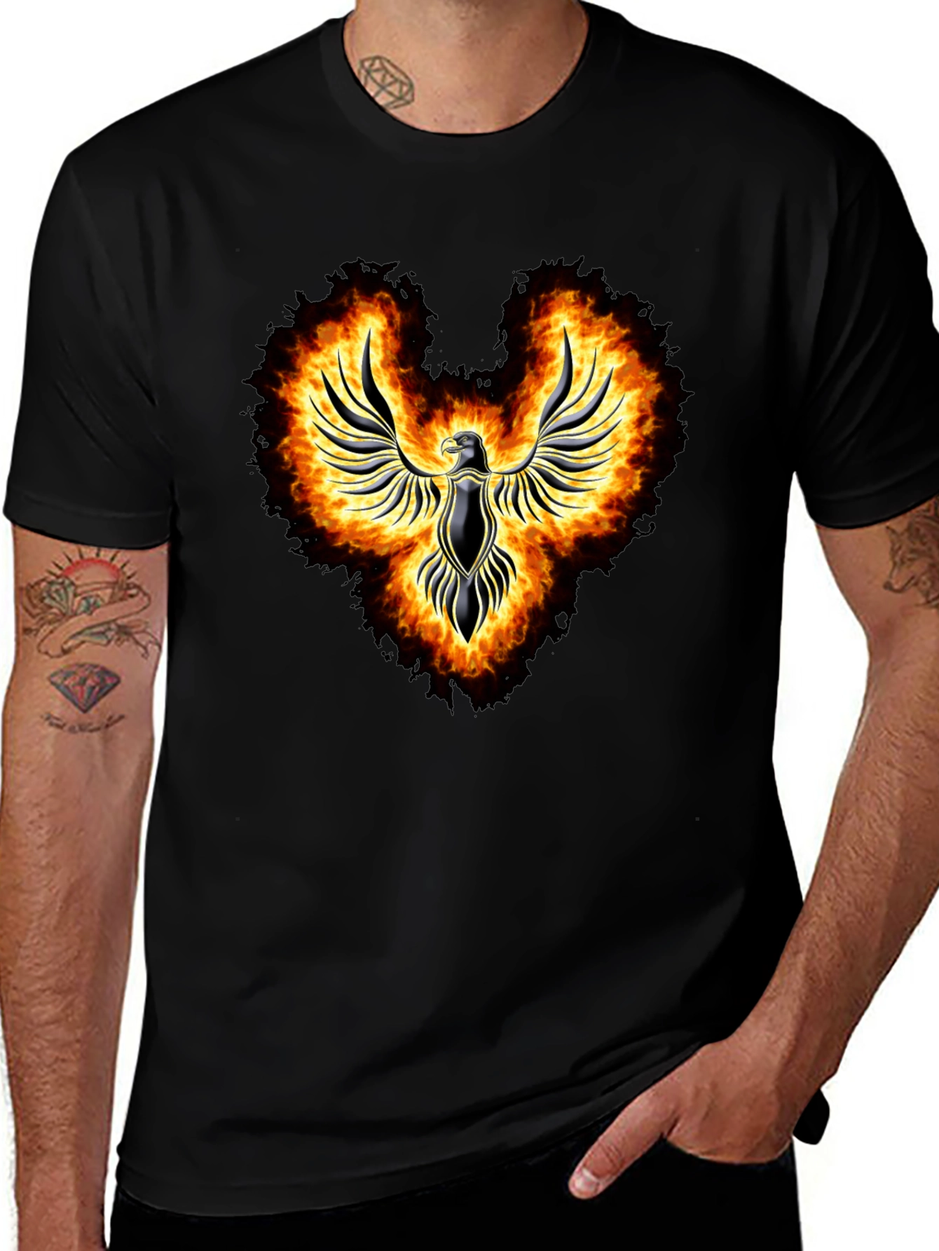 Phoenix Firebird Graphic Black T-Shirt
