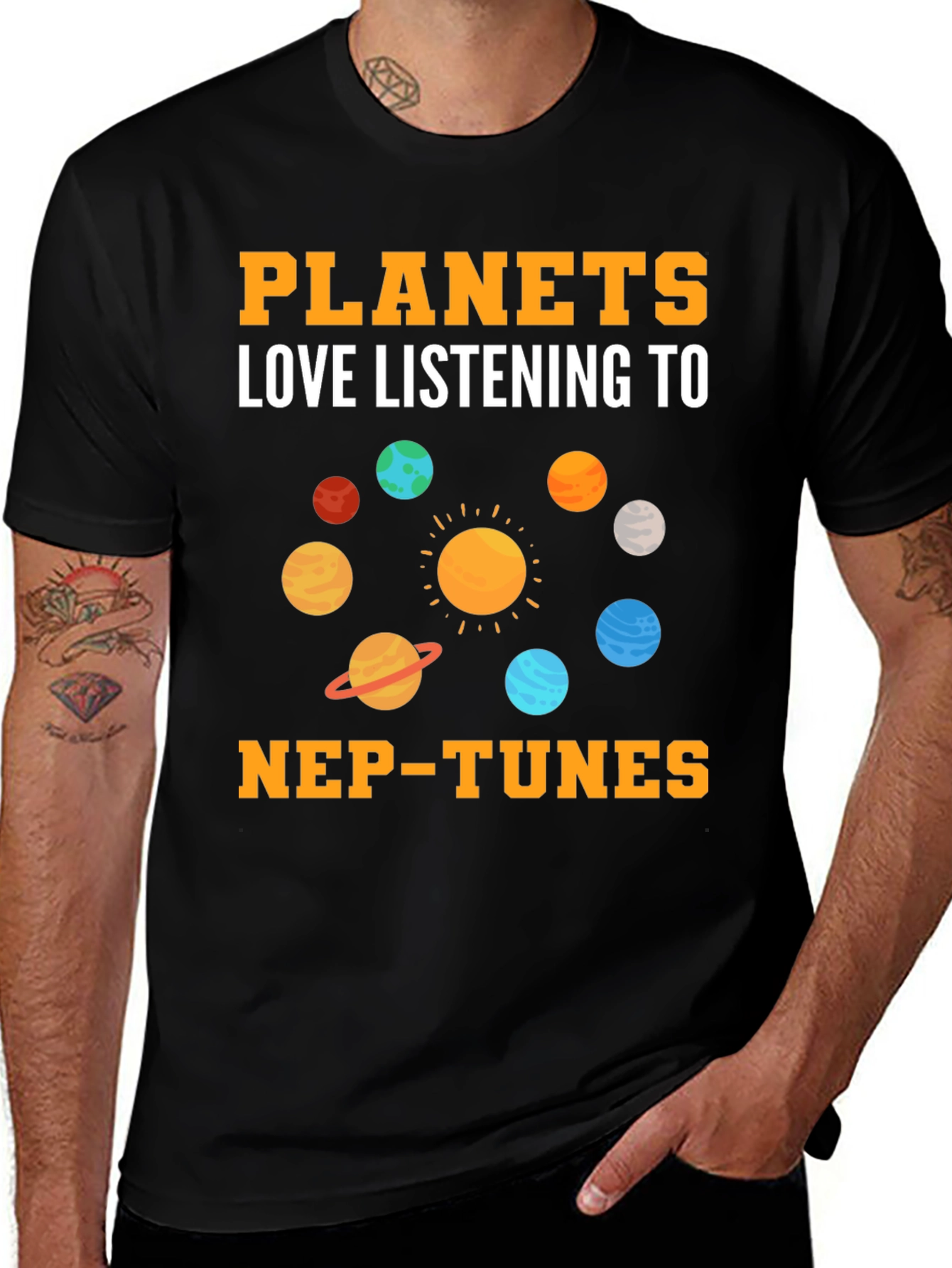 Planets Love Listening Graphic T-Shirt