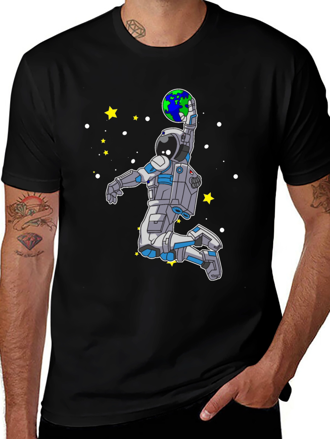 Variant 5 of Astronaut Slam Dunking Earth T-Shirt