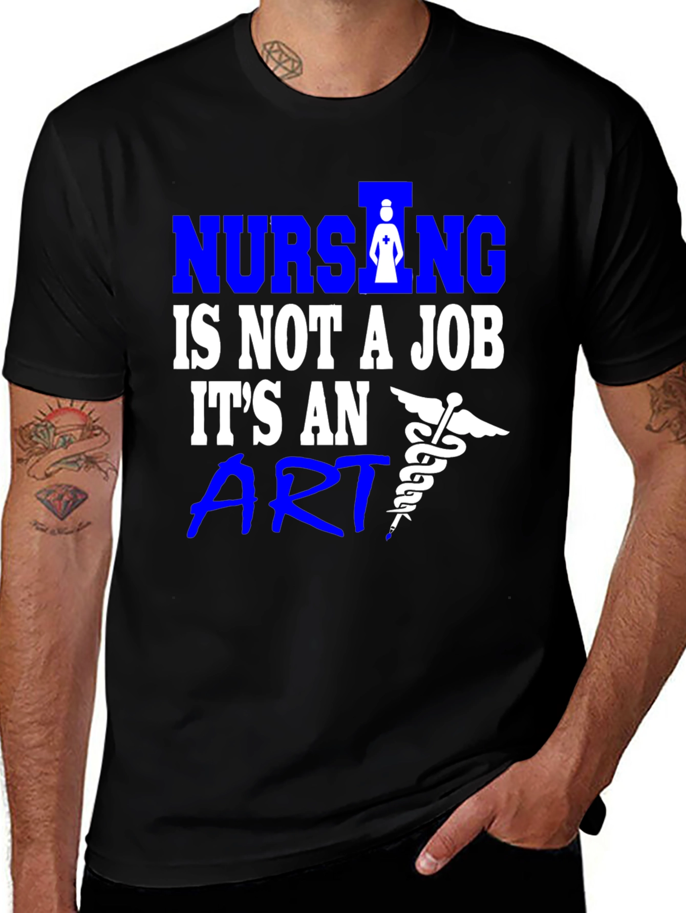 Variant 13 of Nursing Is An Art T-Shirt | Black Unisex Tee