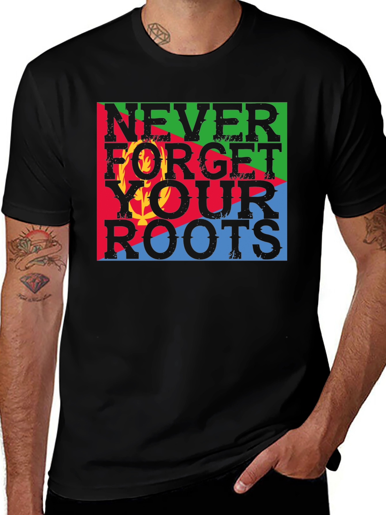 Never Forget Your Roots Eritrea Flag T-Shirt