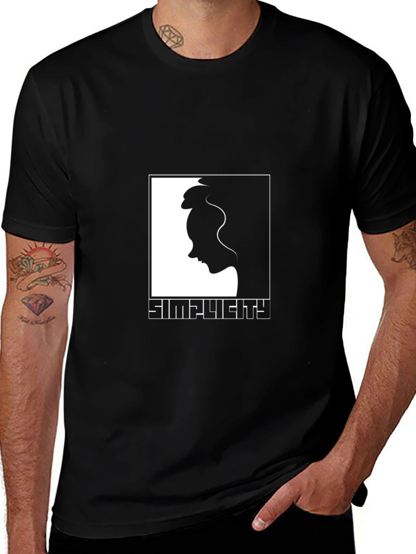 Simplicity Graphic Black T-Shirt - Unisex Minimalist Design