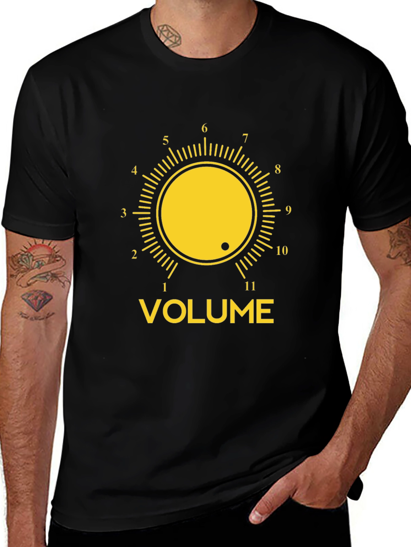 Variant 26 of Volume Knob T-Shirt - Black Graphic Tee