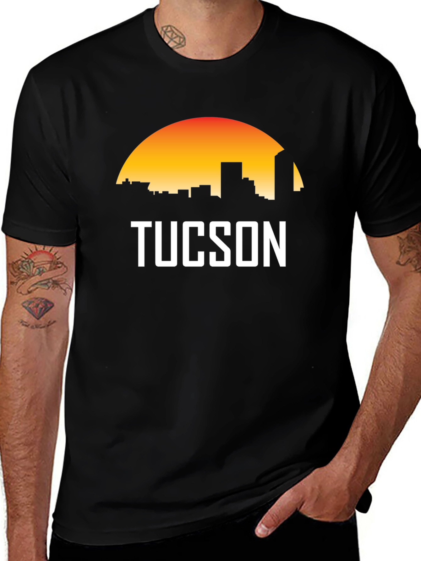 Variant 9 of Tucson Skyline Graphic T-Shirt - Black