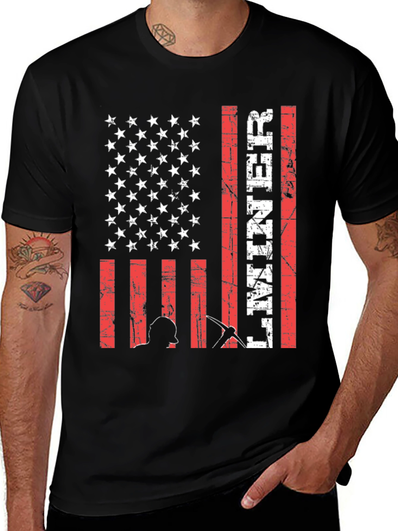 Variant 27 of Lineman American Flag T-Shirt