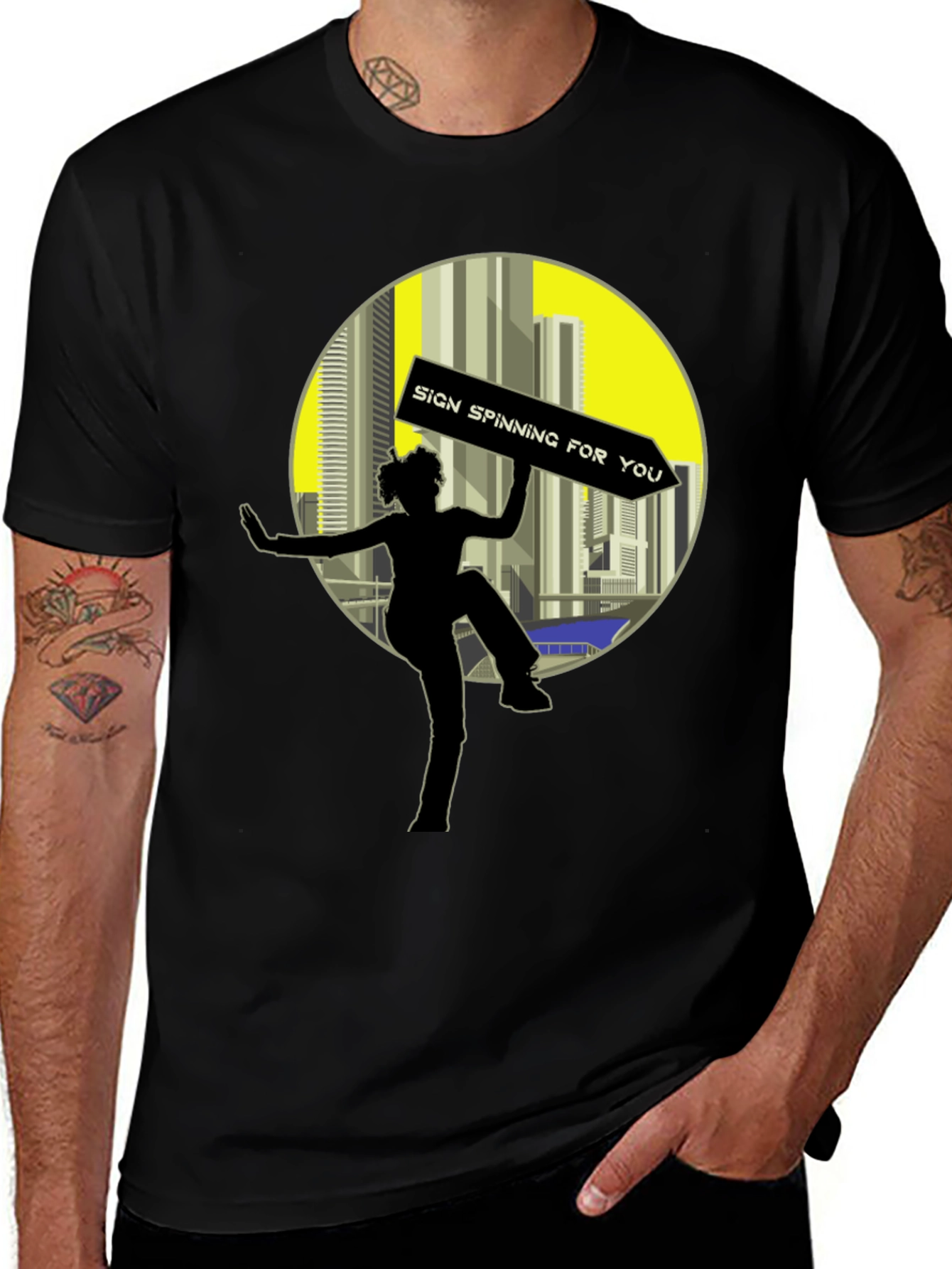 Variant 12 of Sign Spinner Graphic Tee - Street Performer Shirt