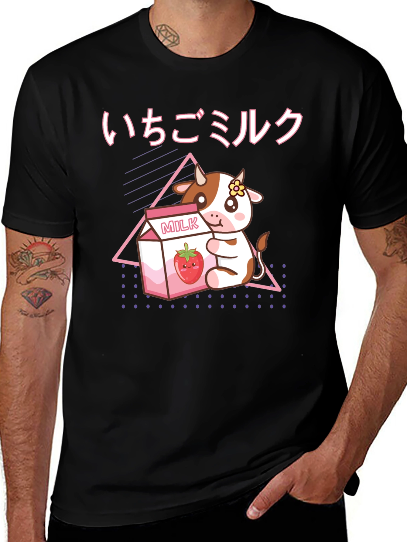 Strawberry Milk Cow T-Shirt - Kawaii Style