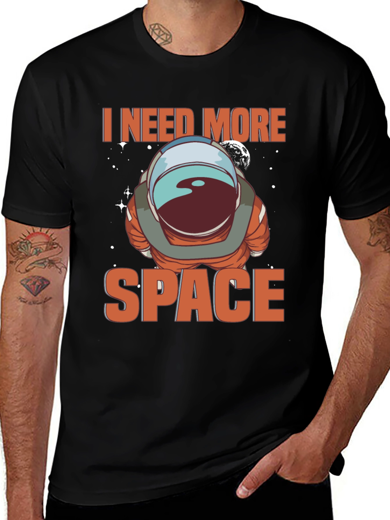 Variant 2 of I Need More Space T-Shirt - Astronaut Graphic Tee