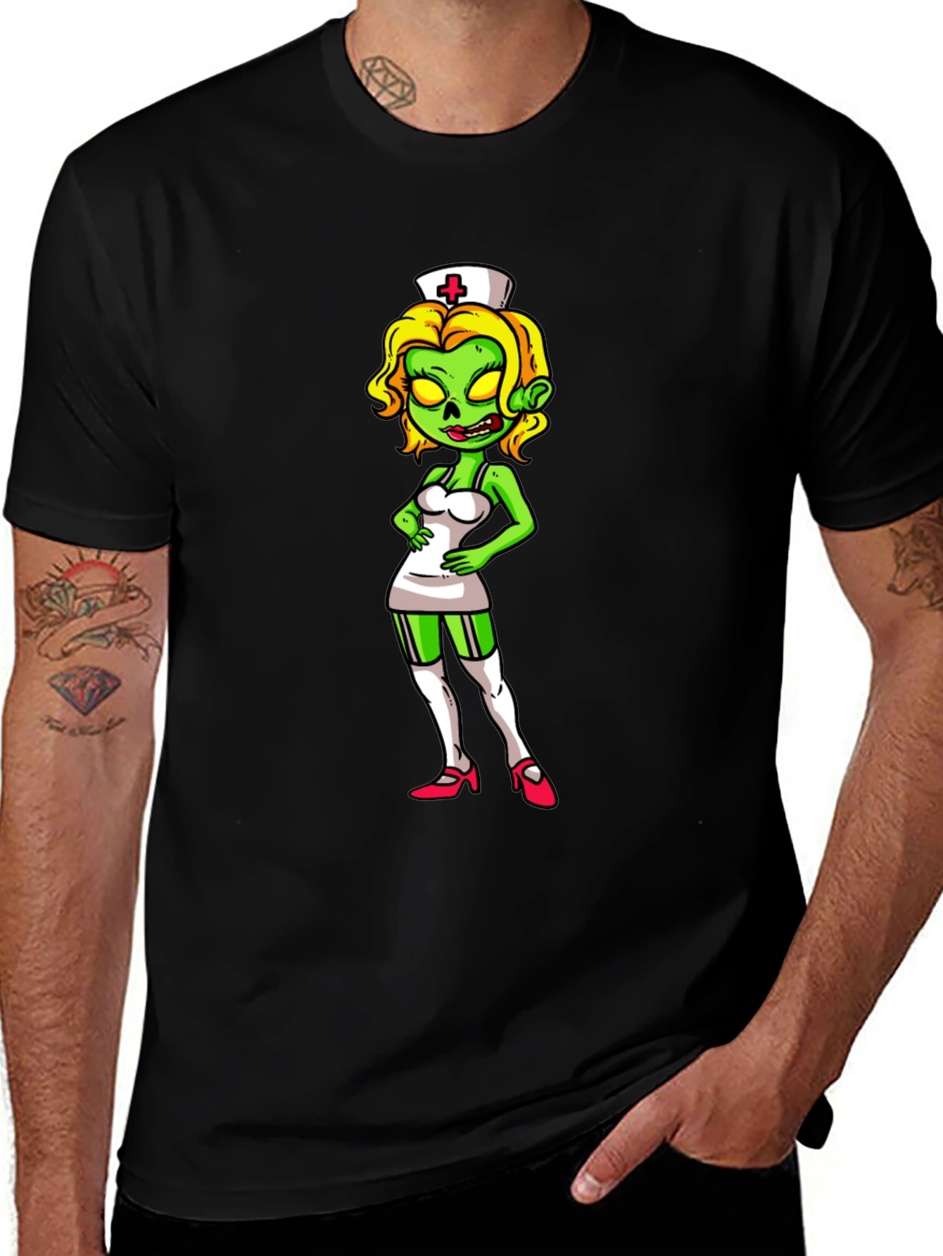 Variant 6 of Zombie Nurse T-Shirt: Halloween Costume Tee