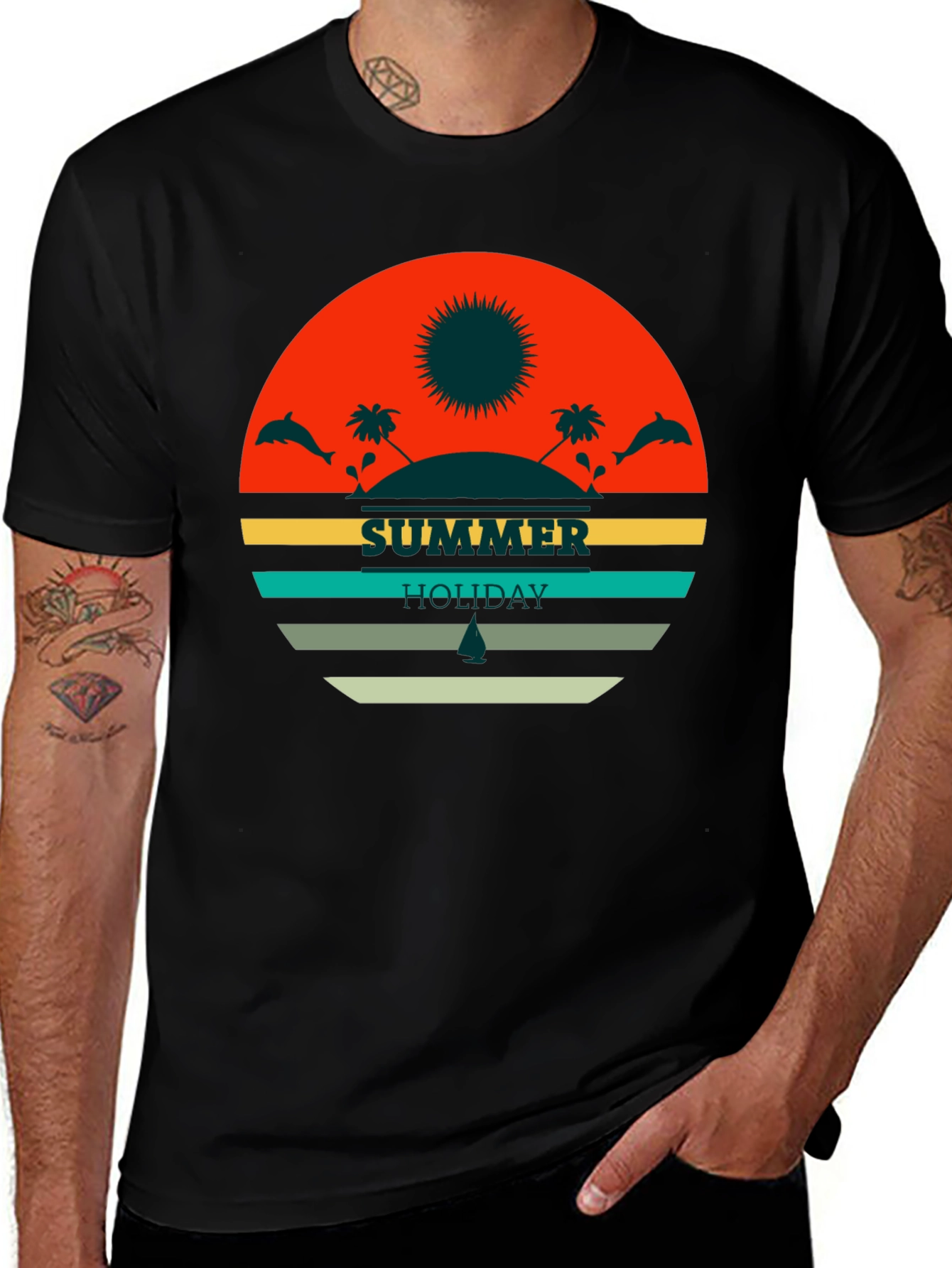Variant 8 of Summer Holiday Graphic Tee - Retro Beach Design