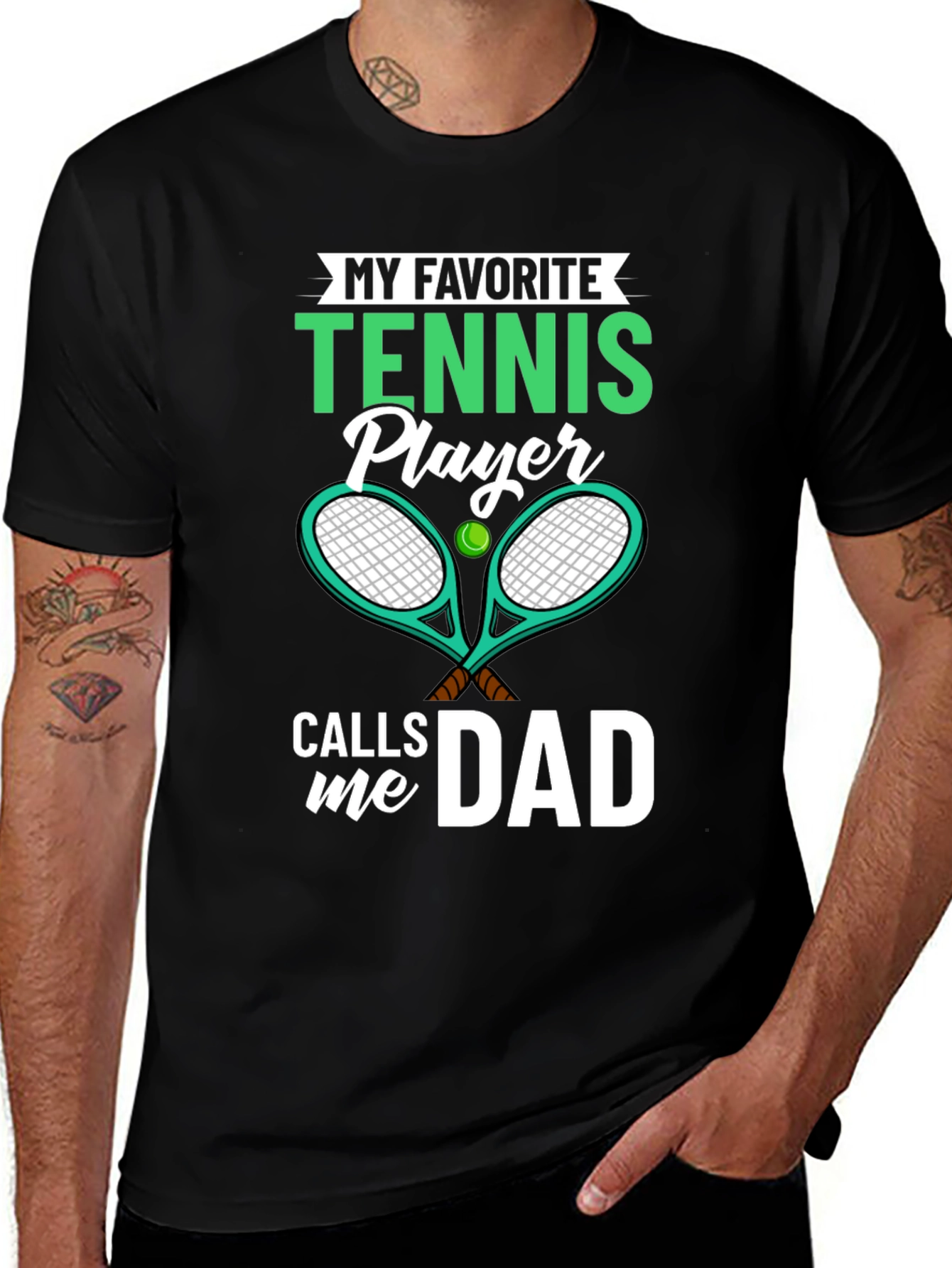 Variant 11 of Tennis Dad T-Shirt - My Favorite Tennis Player Calls Me Dad