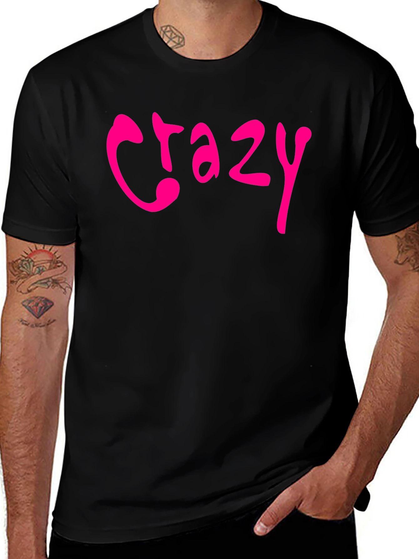 Variant 6 of Crazy Graphic Tee - Black Short Sleeve