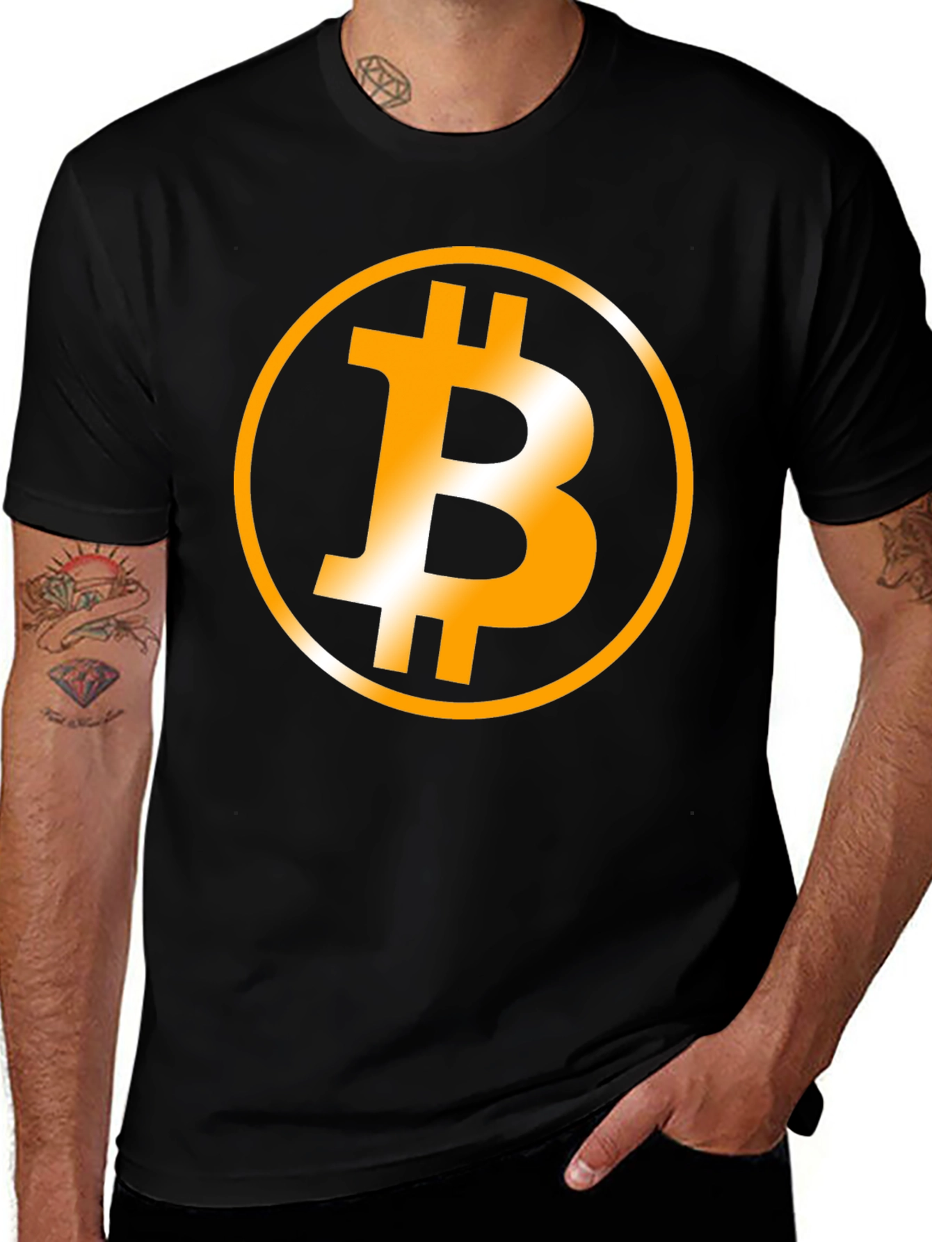 Bitcoin Logo Black T-Shirt - Crypto Currency Tee