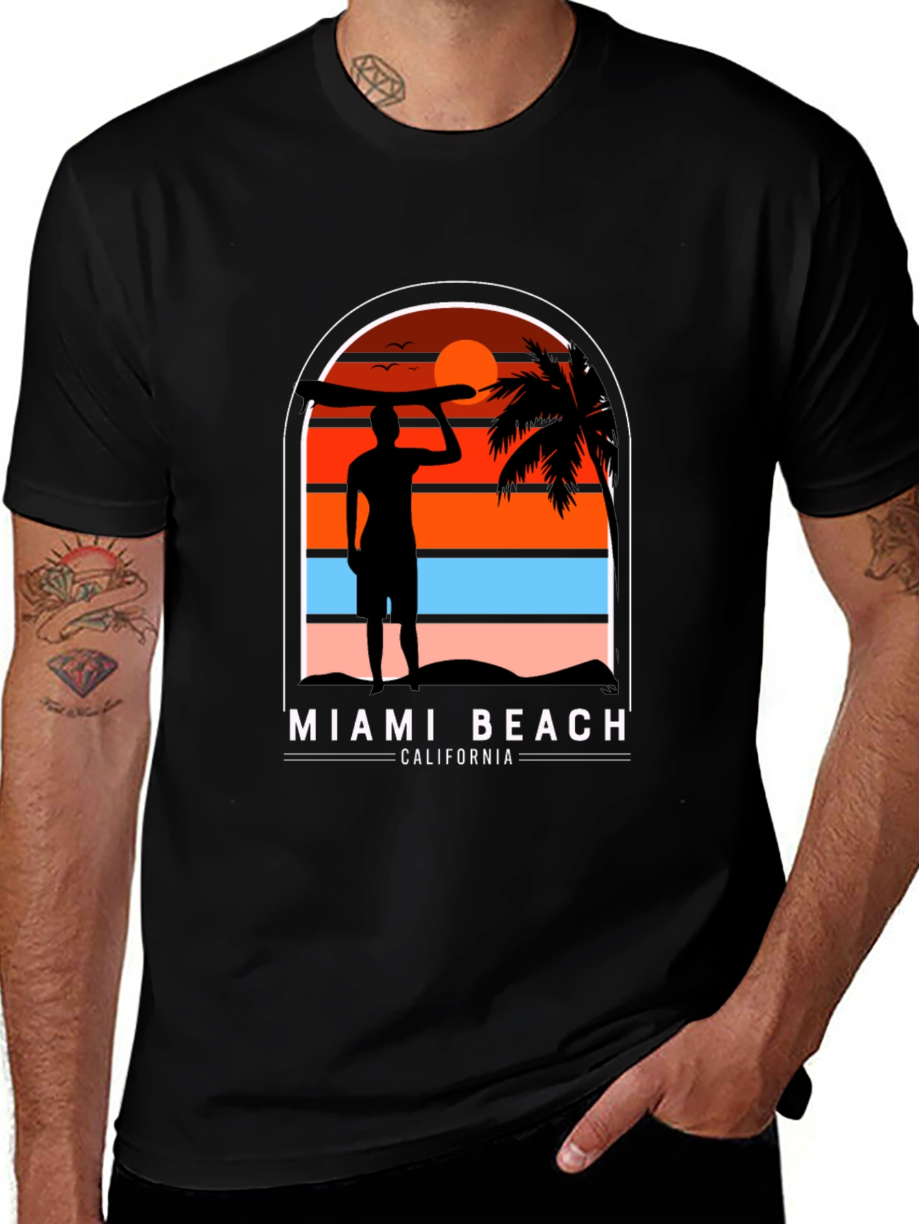 Variant 15 of Miami Beach California Graphic Tee