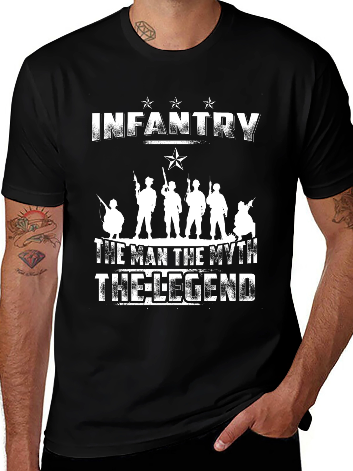 Variant 23 of Infantry The Man Myth Legend Black T-Shirt