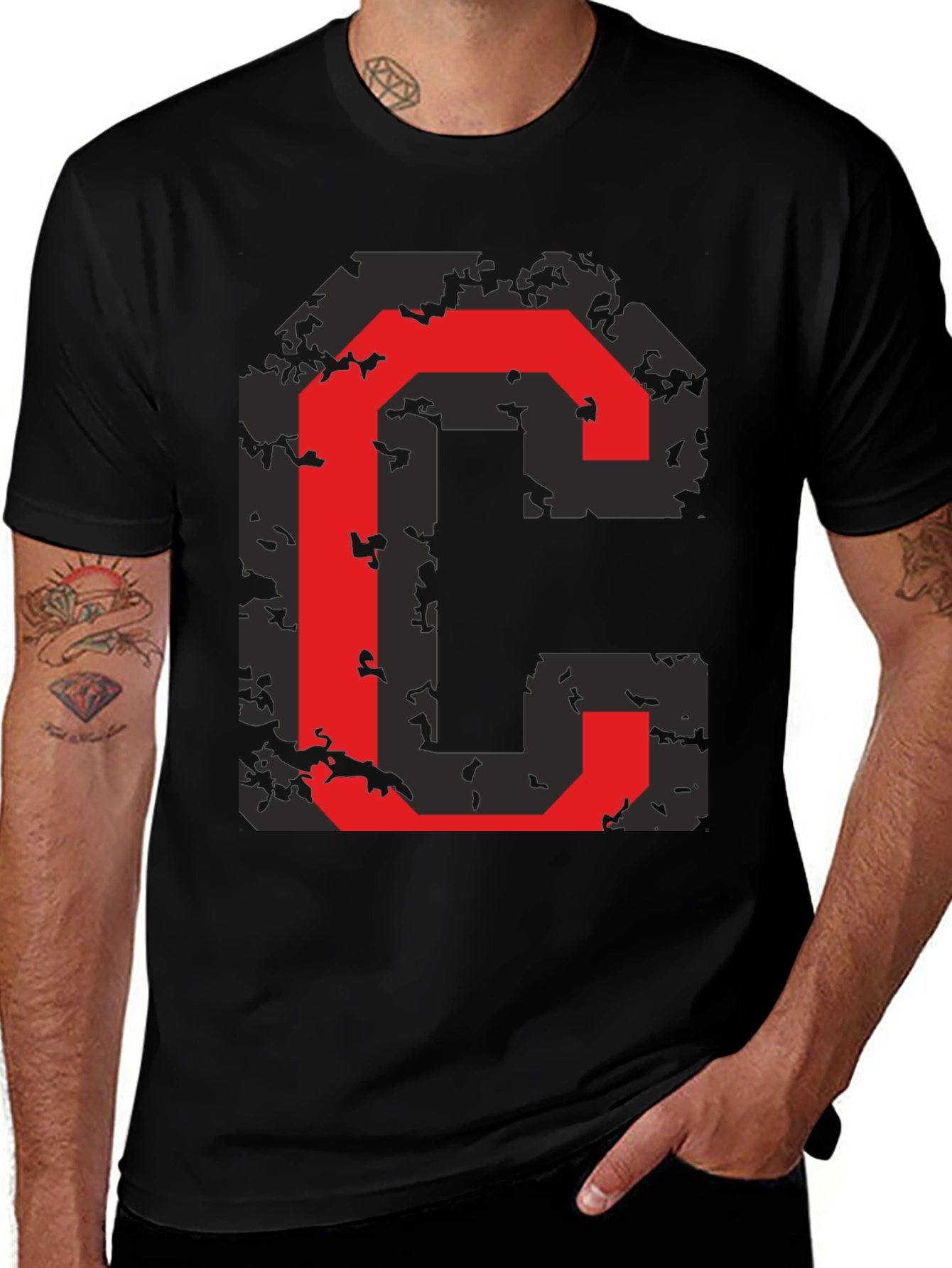 Variant 7 of Graphic Tee - Red Letter C