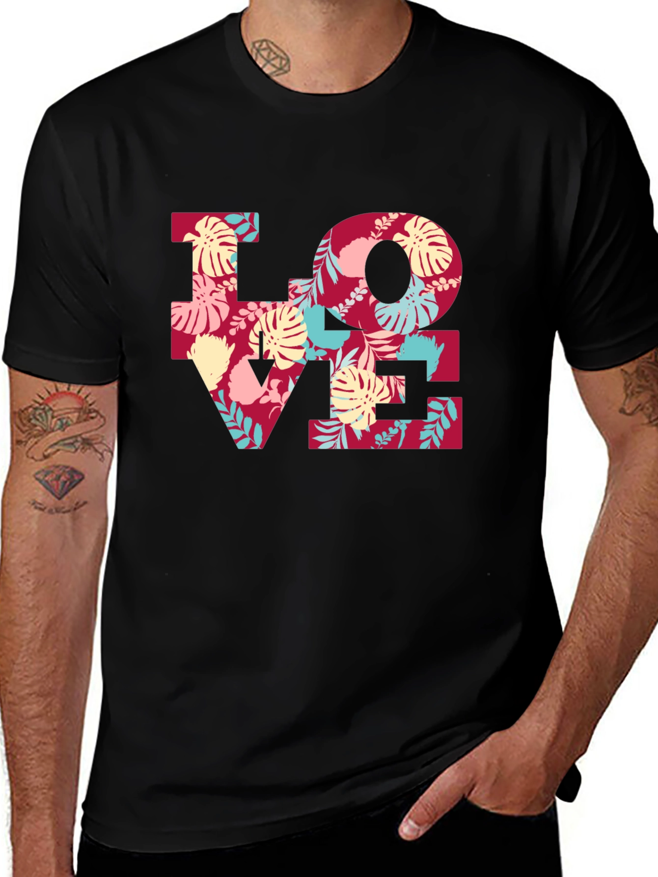 Variant 13 of Tropical LOVE Graphic Tee - Stylish Summer Shirt