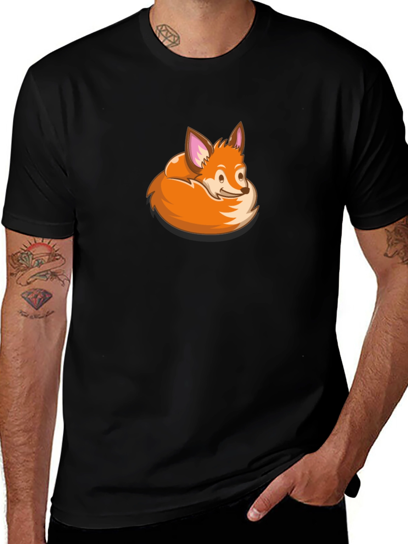 Variant 9 of Fox Graphic Print Black T-Shirt
