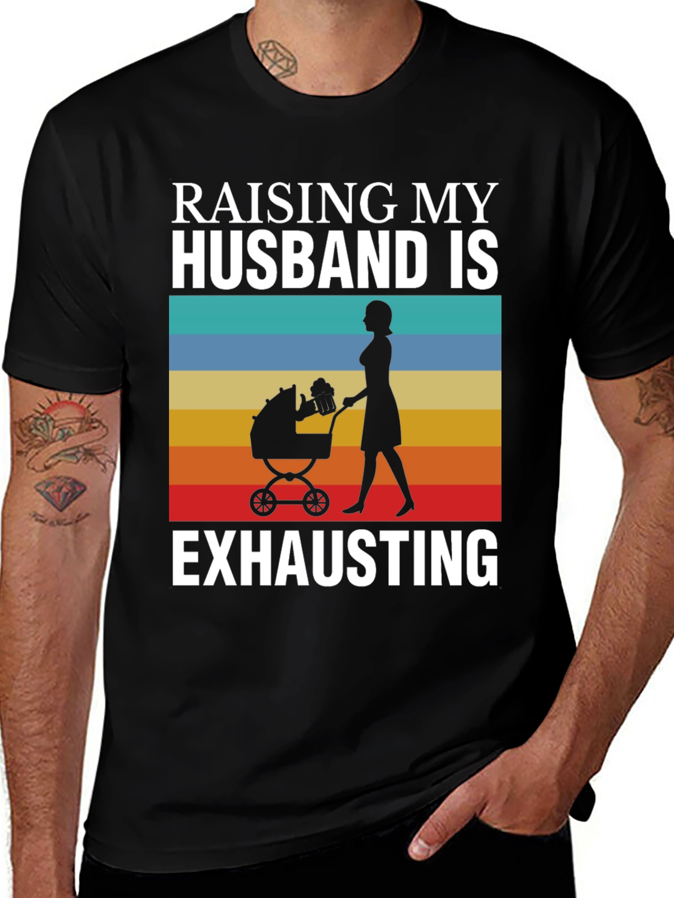 Variant 7 of Raising My Husband T-Shirt Funny Wife Graphic Tee