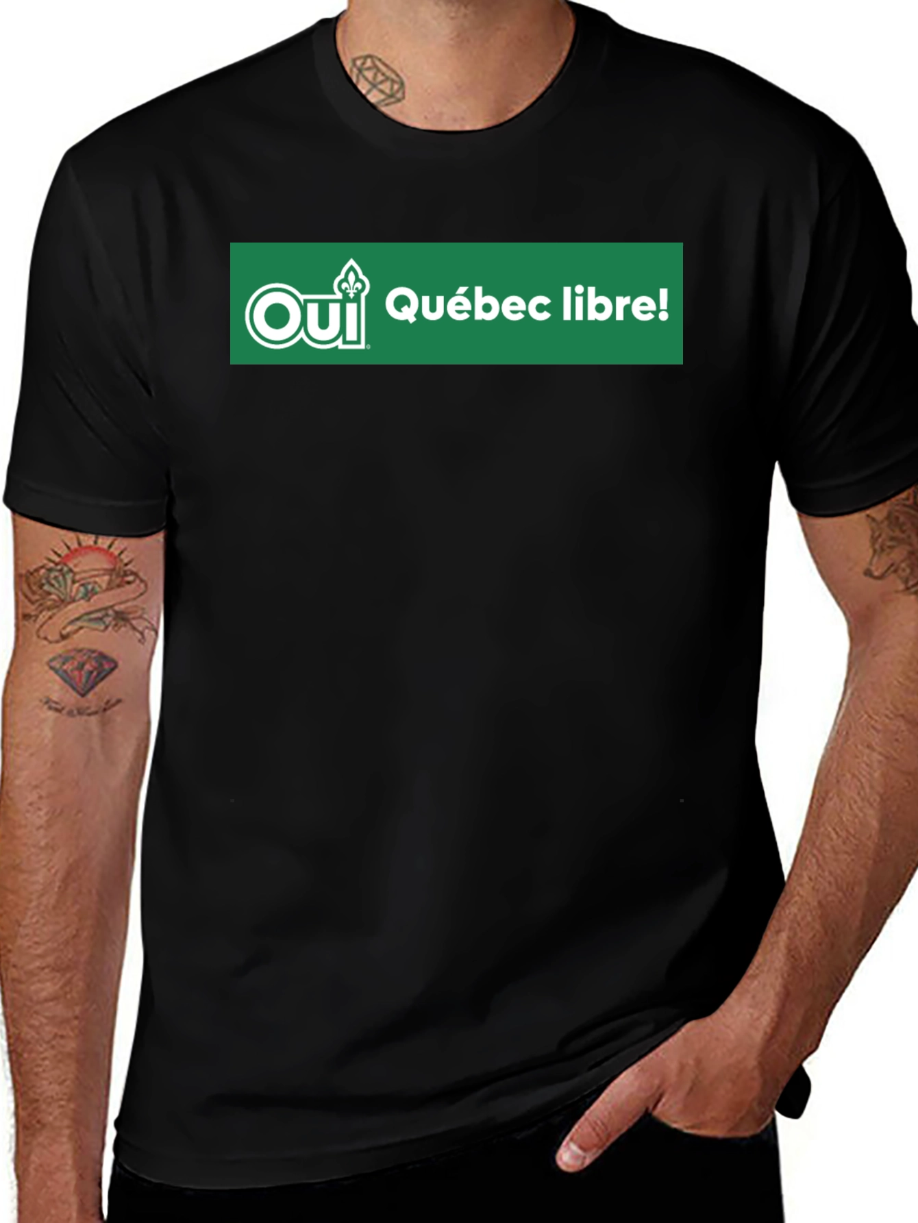 Black Oui Quebec Libre T-Shirt main image