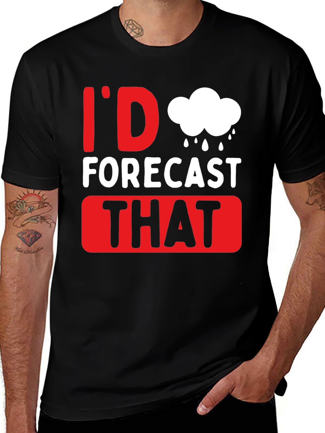 Variant 4 of Humorous Weather Forecast Graphic T-Shirt