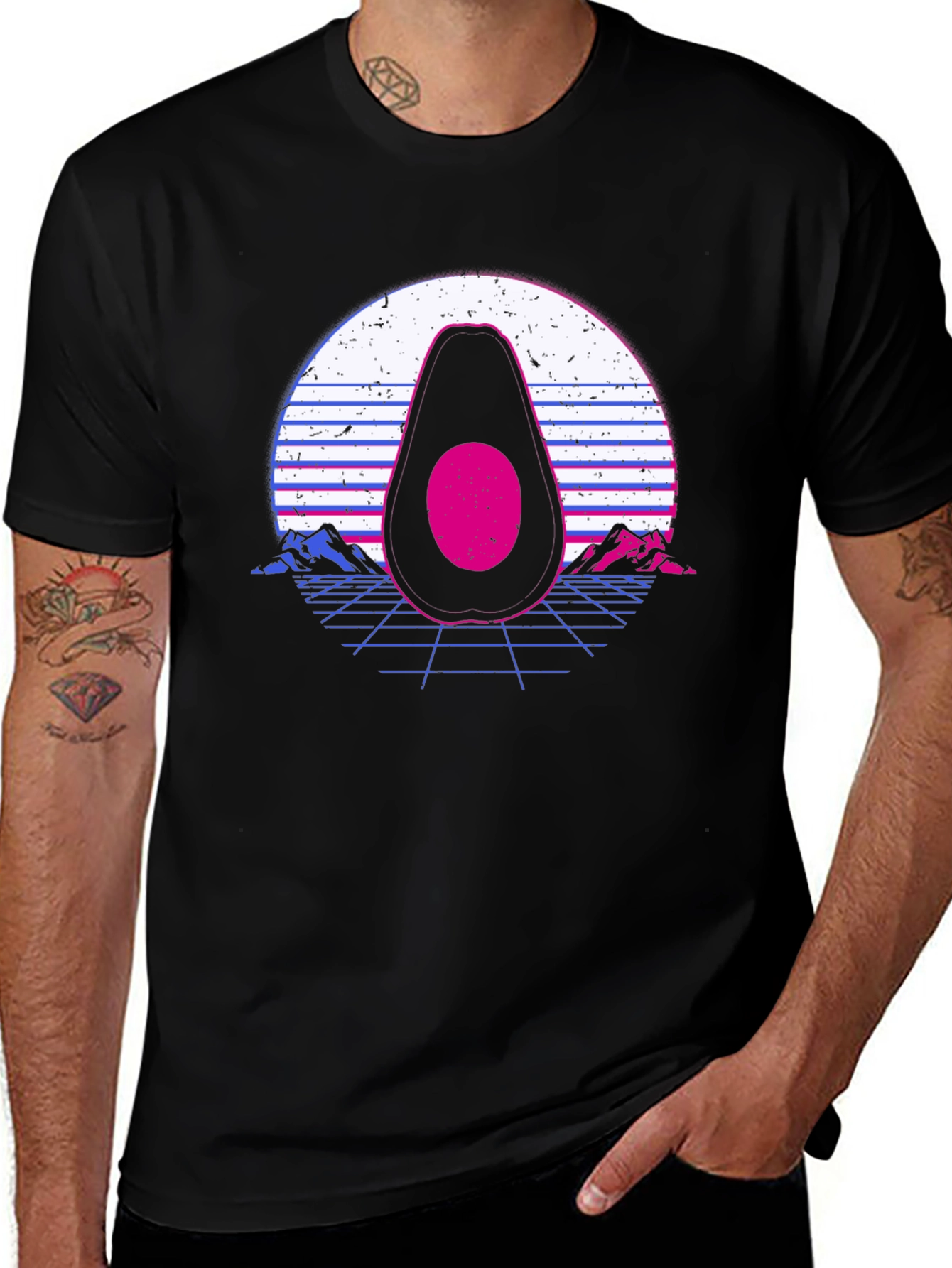 Variant 20 of Retro Avocado T-Shirt - Vaporwave Style