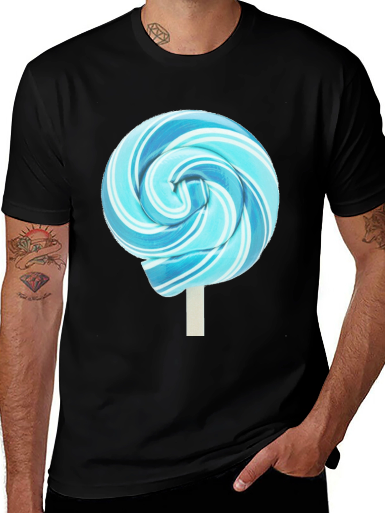Variant 26 of Blue Swirl Lollipop Graphic T-Shirt