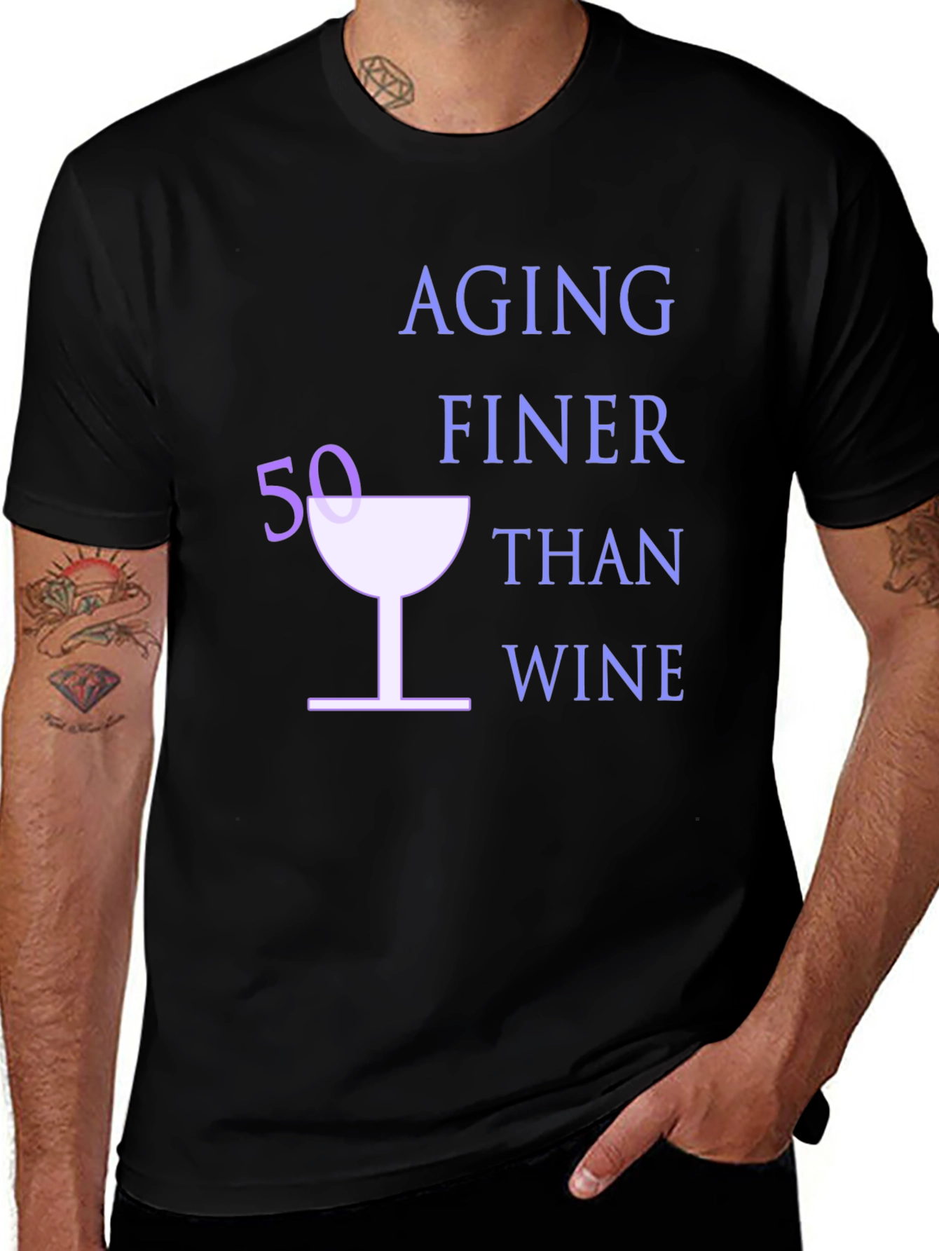 Variant 8 of Aging Finer Than Wine Graphic T-Shirt