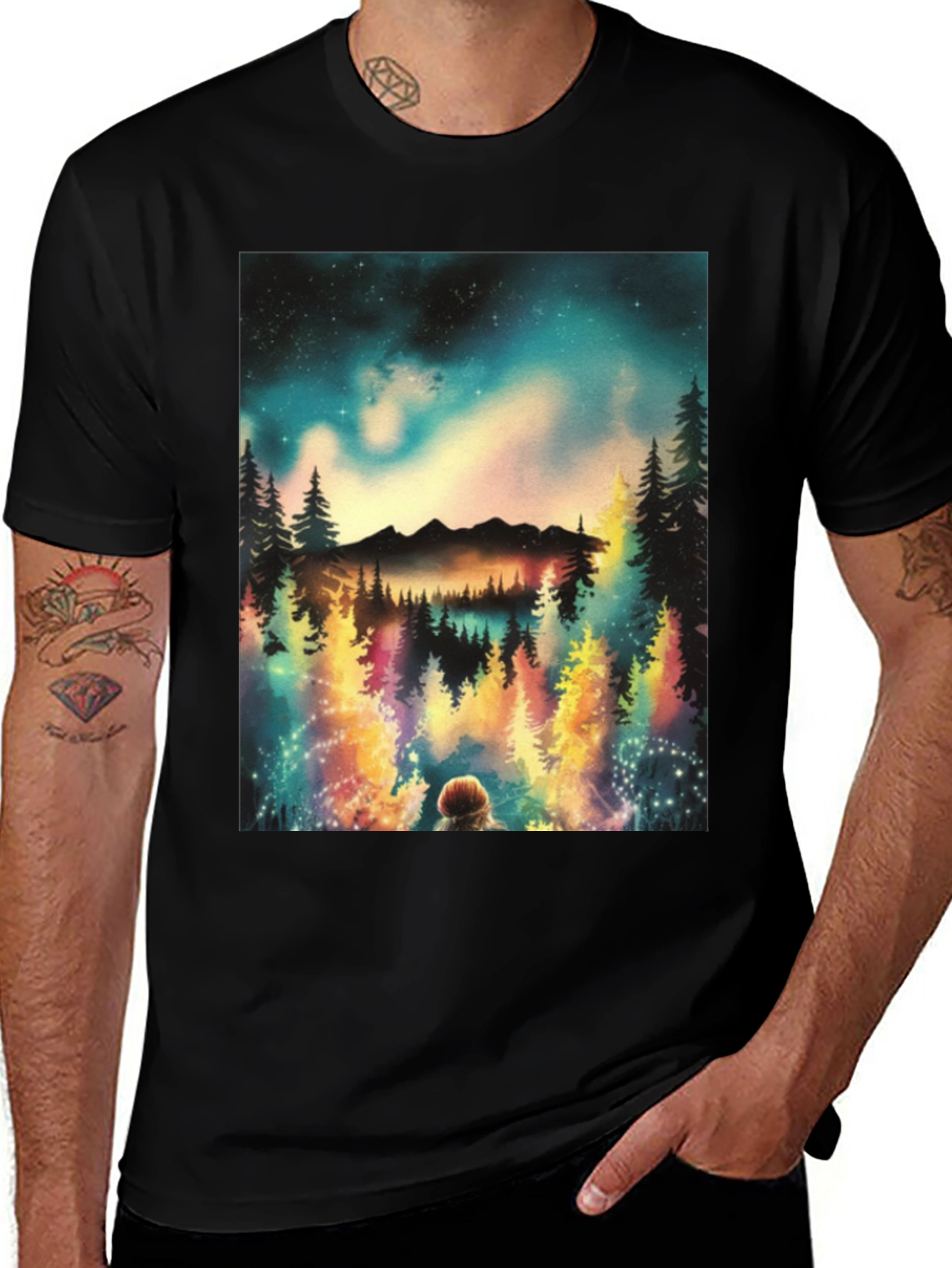 Variant 25 of Rainbow Forest Graphic T-Shirt - Unisex