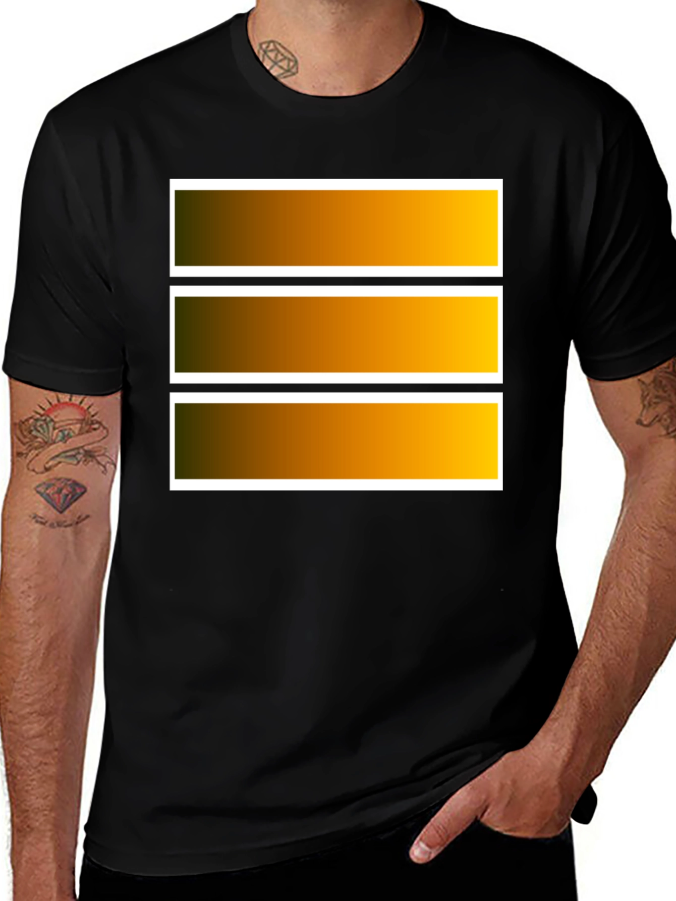 Variant 25 of Gradient Stripe Tee - Modern Casual Style