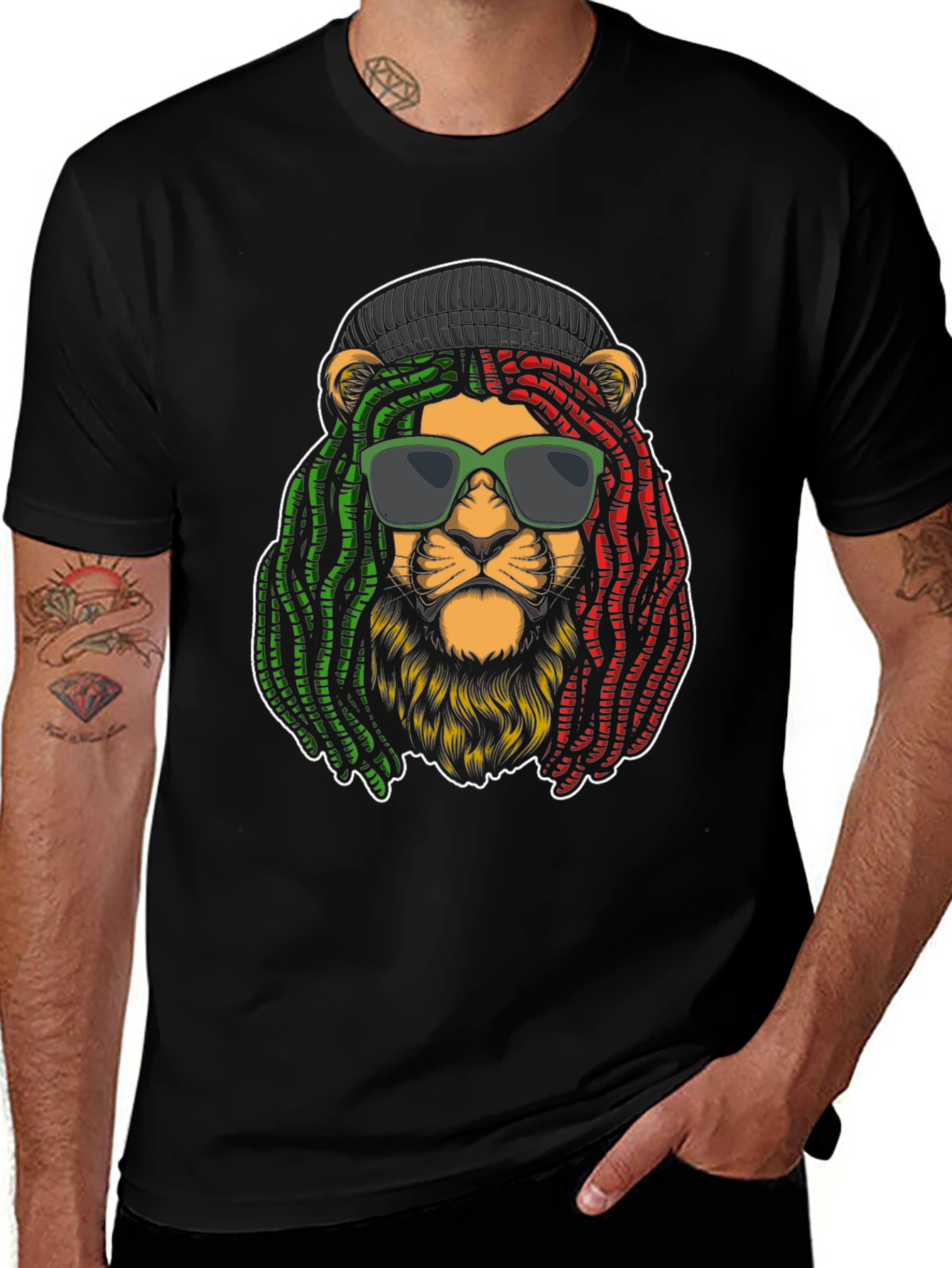 Rasta Lion Graphic Tee - Reggae Style Shirt