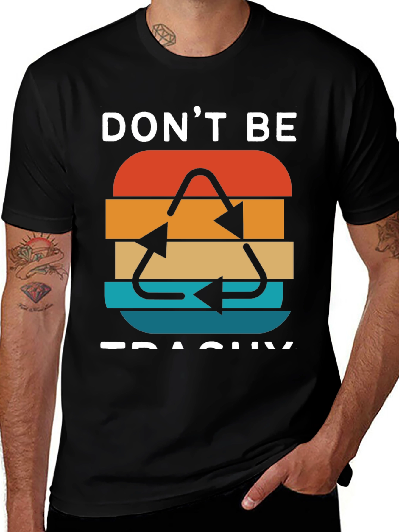 Variant 17 of Don't Be Trashy Retro Recycle Graphic T-Shirt