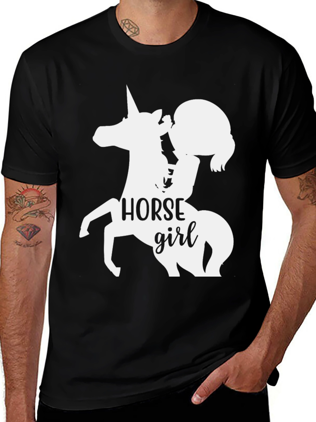 Variant 26 of Horse Girl Graphic Tee - Unisex Black T-Shirt