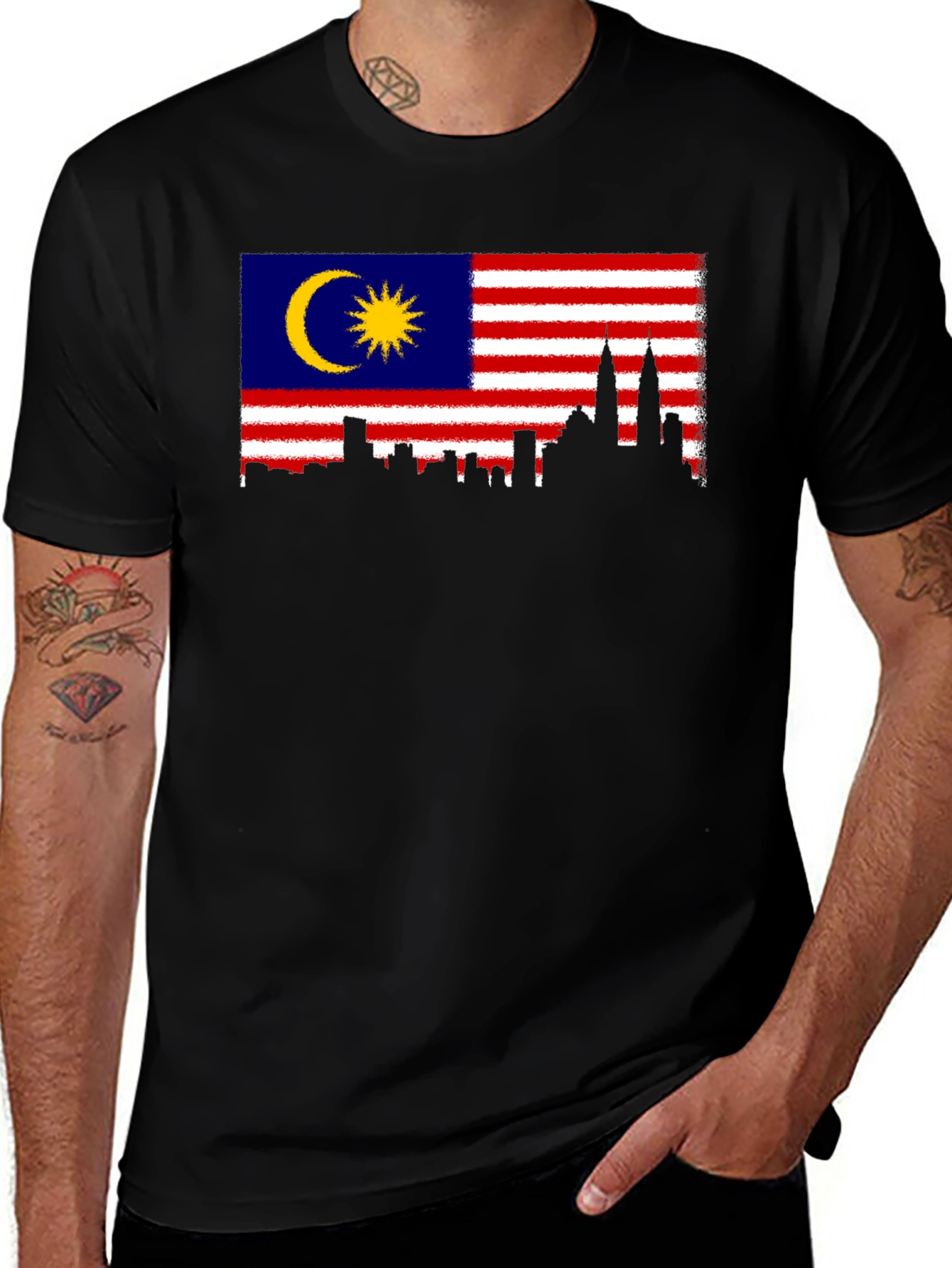 Malaysia Flag Skyline Graphic T-Shirt