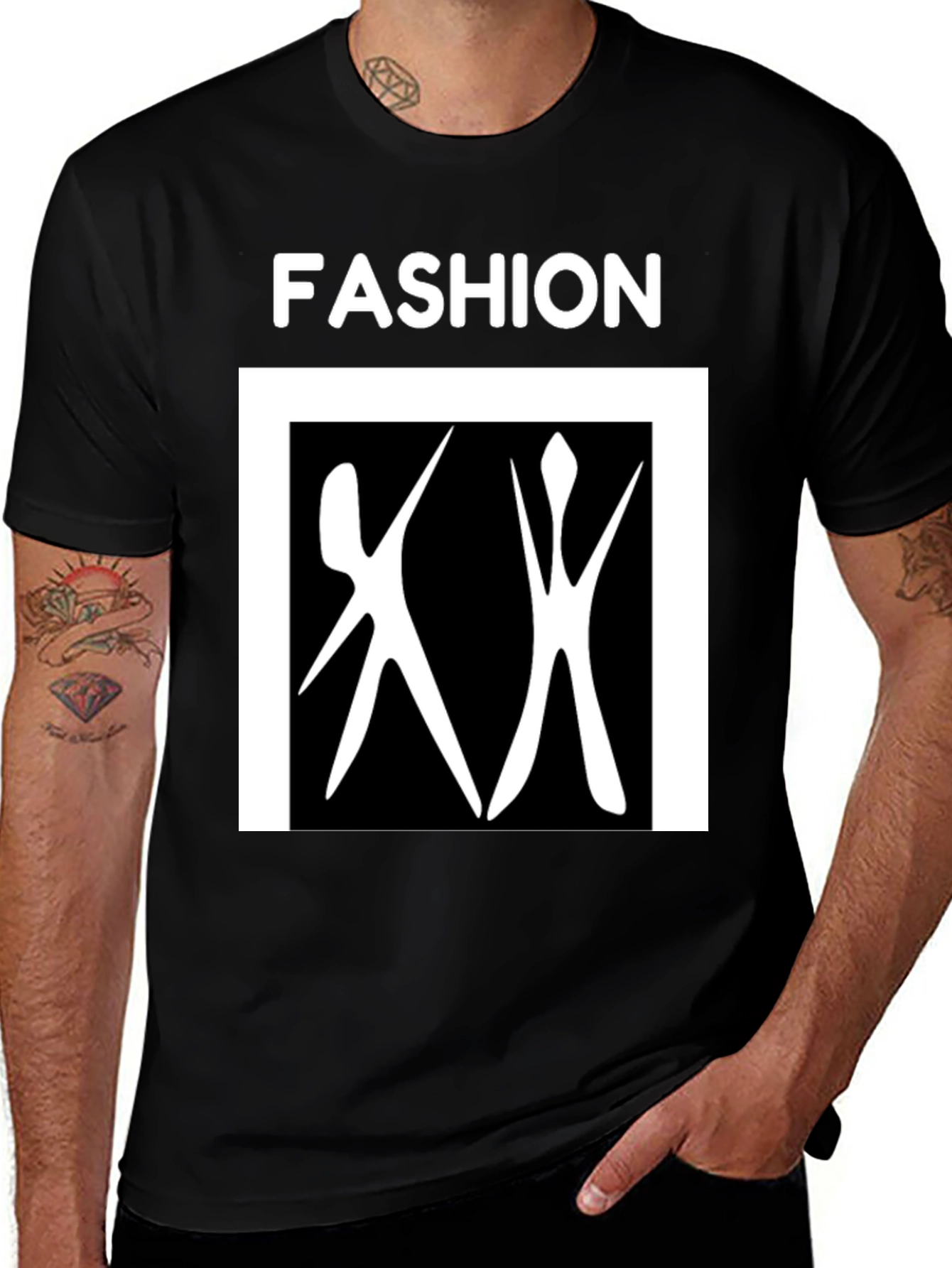 Variant 12 of Fashion Graphic Tee - Black