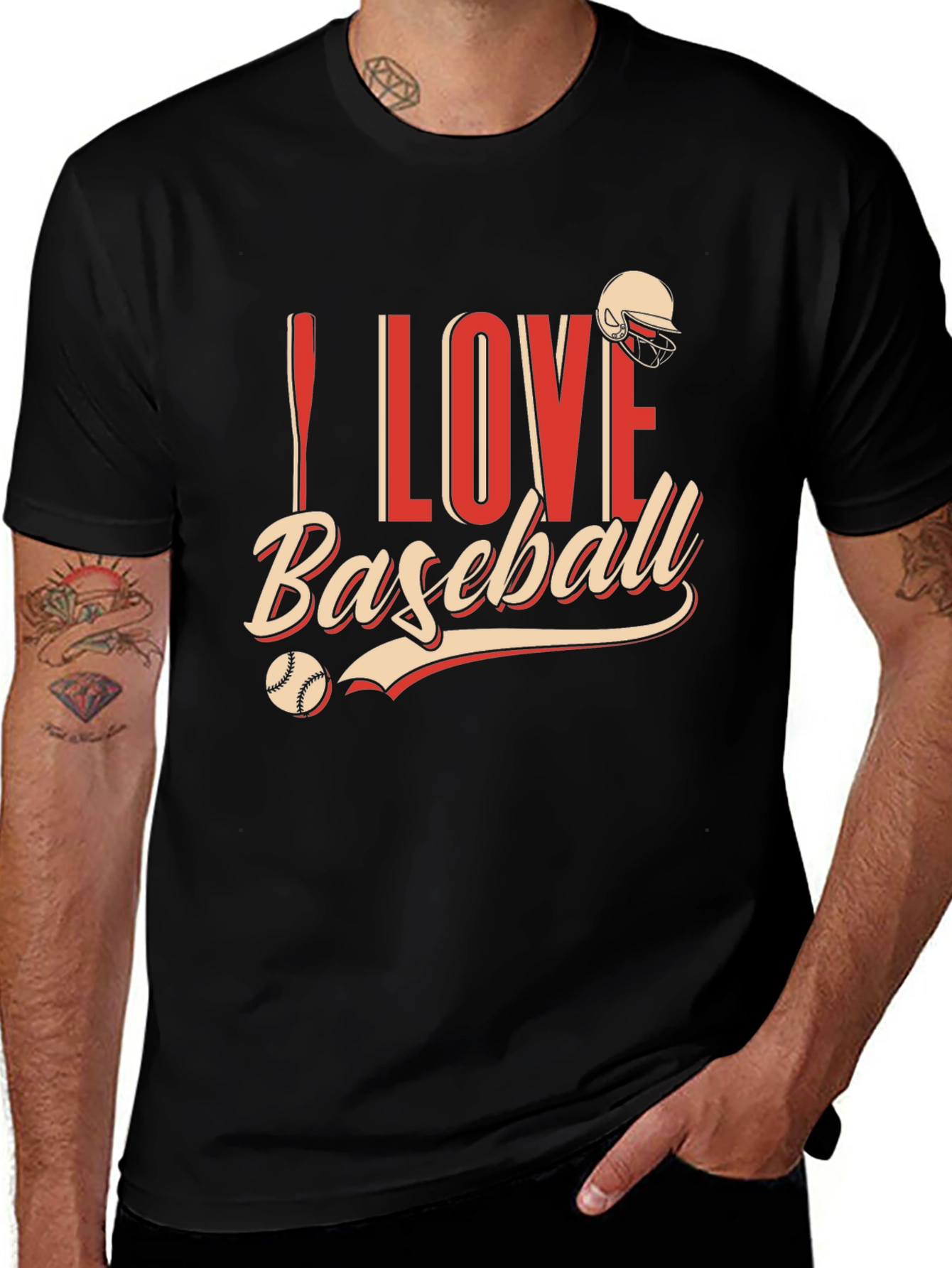 Variant 5 of I Love Baseball T-Shirt - Sporty Graphic Tee