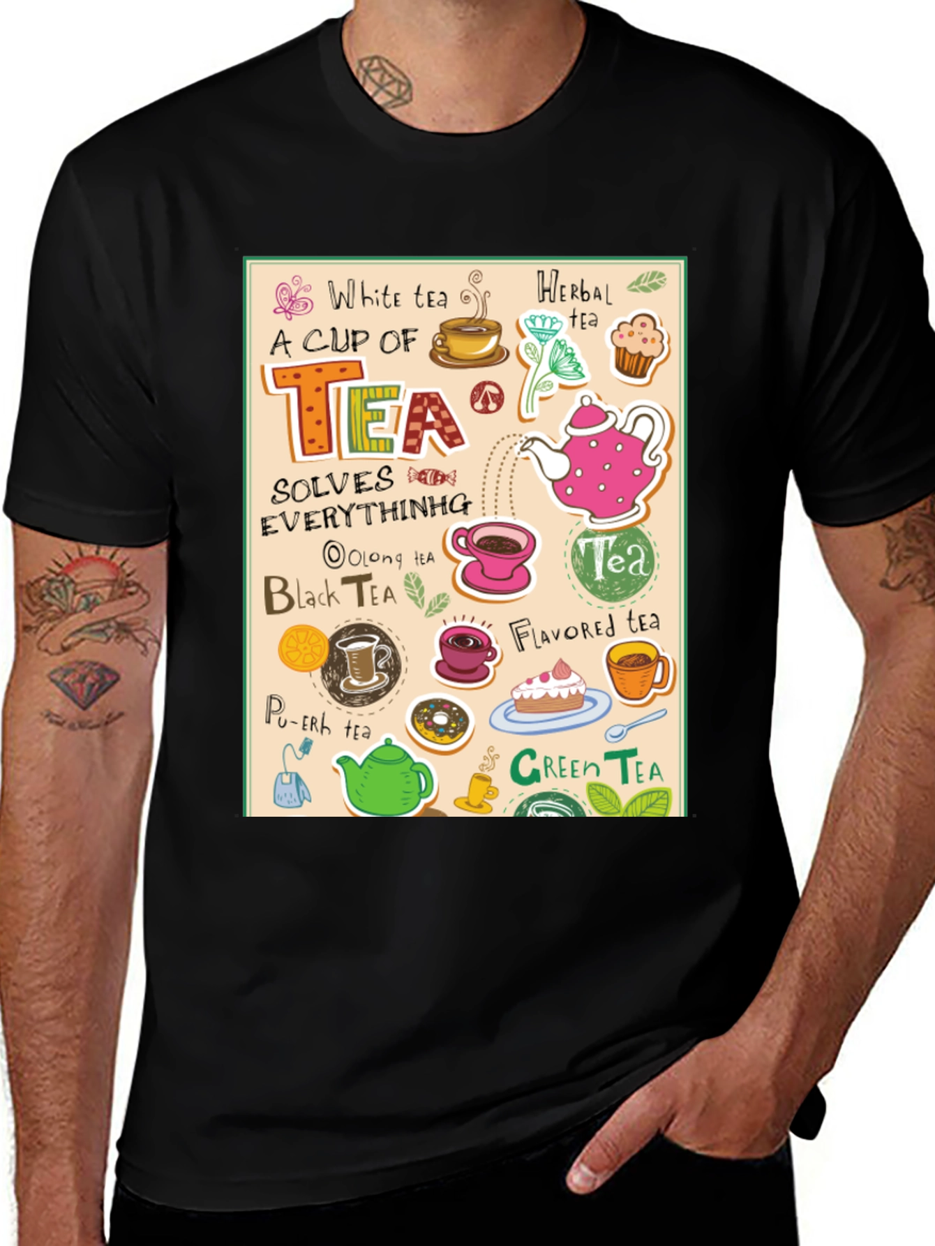 Variant 14 of Tea Lover's Graphic T-Shirt