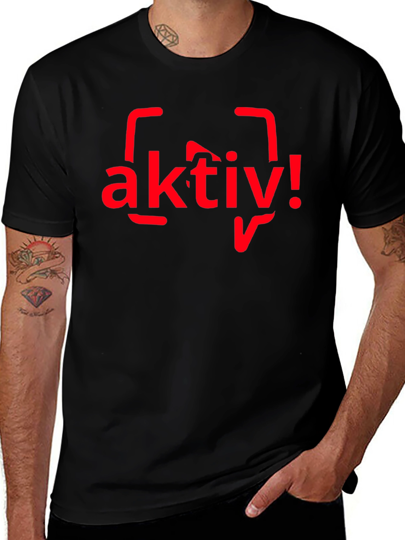 Variant 16 of Aktiv! Black T-Shirt - Bold Graphic Tee