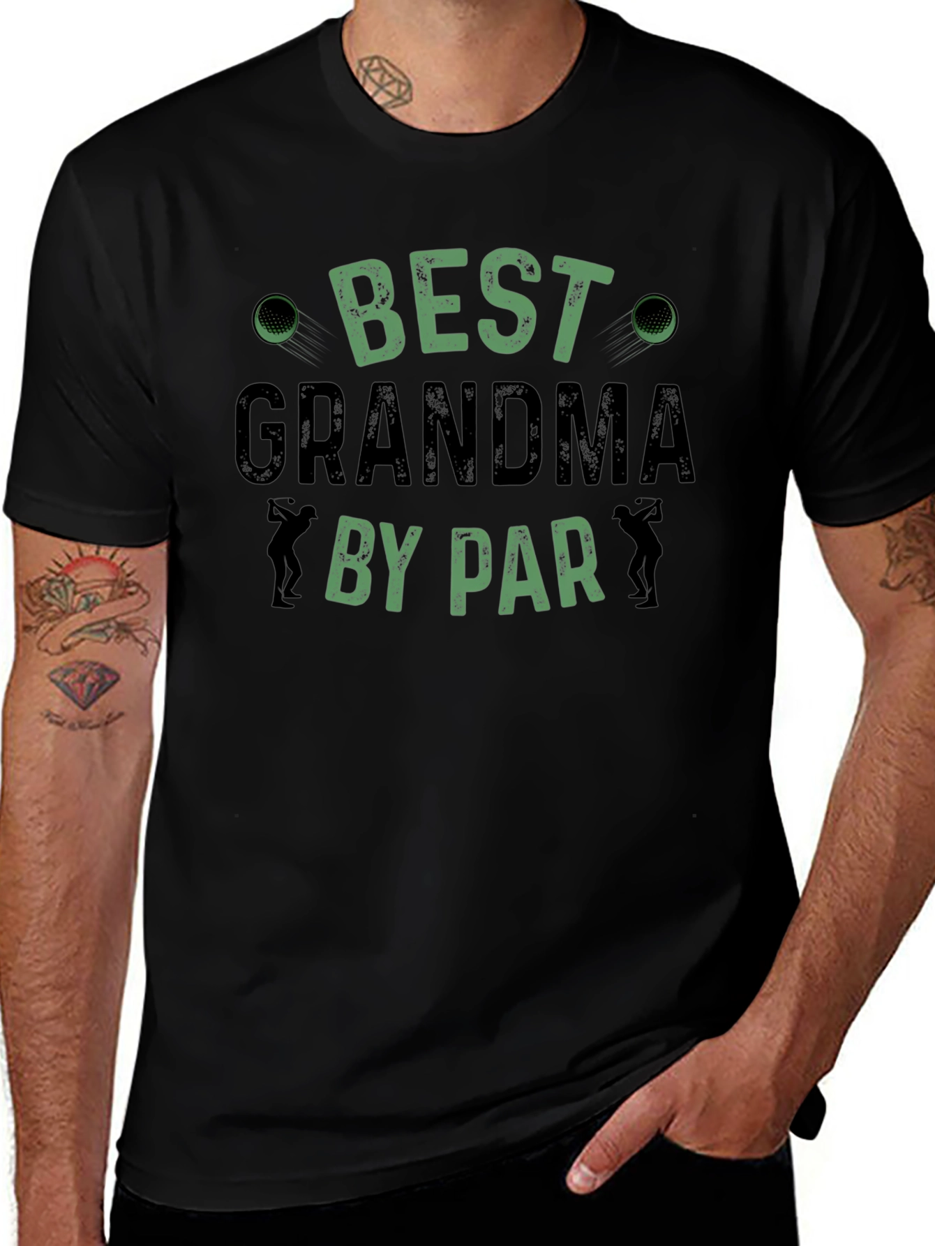 Variant 9 of Best Grandma By Par Black T-Shirt