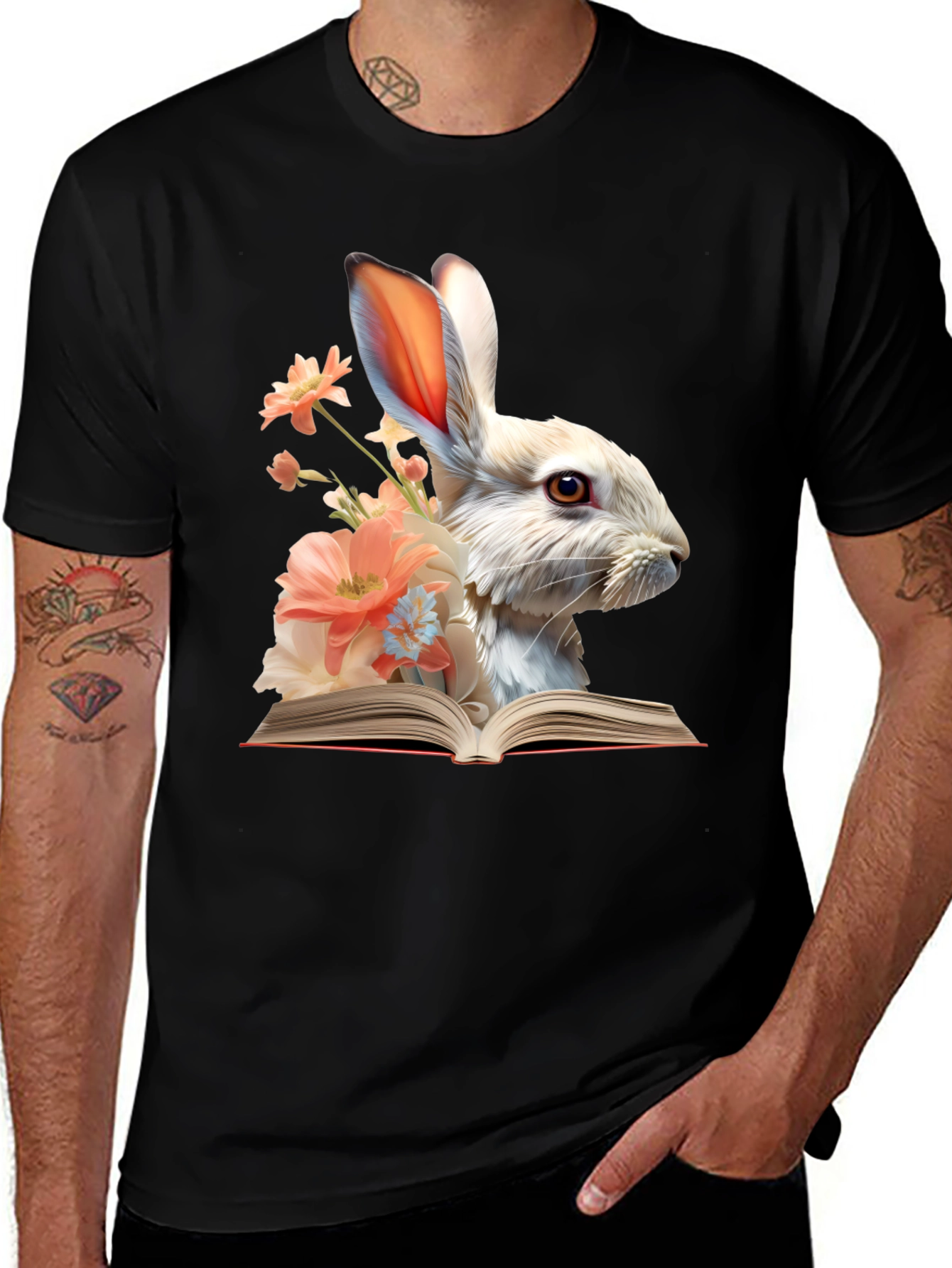 Variant 8 of Bunny Reader Graphic T-Shirt