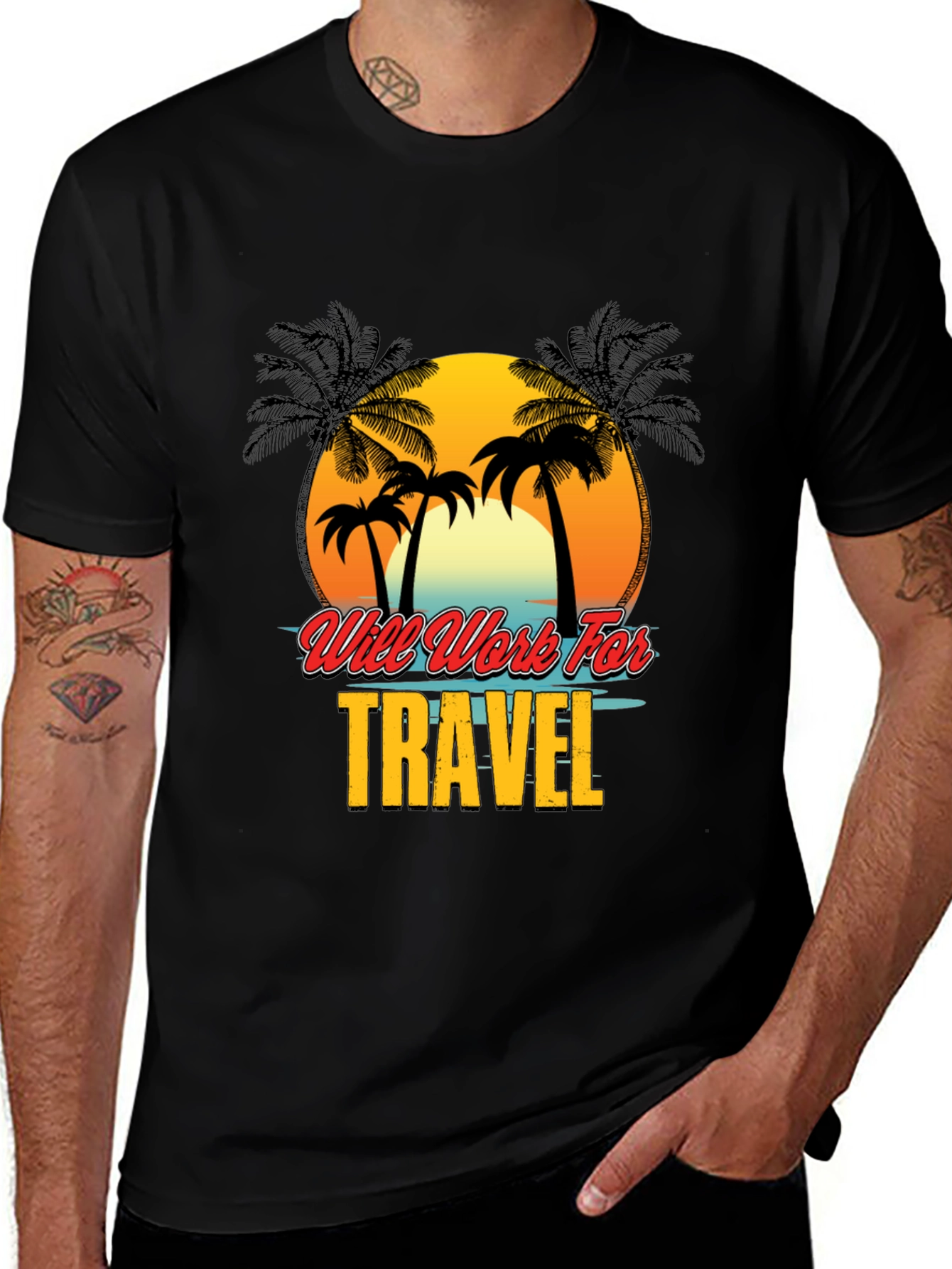 Variant 2 of Will Work For Travel T-Shirt