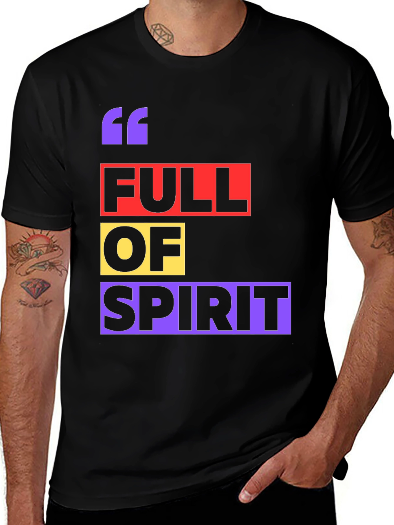 Black Full of Spirit Graphic T-Shirt - Trendy Casual Wear main image