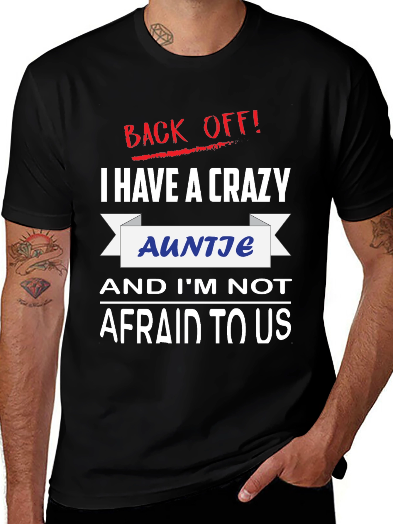 Variant 16 of Crazy Auntie T-Shirt: Back Off!
