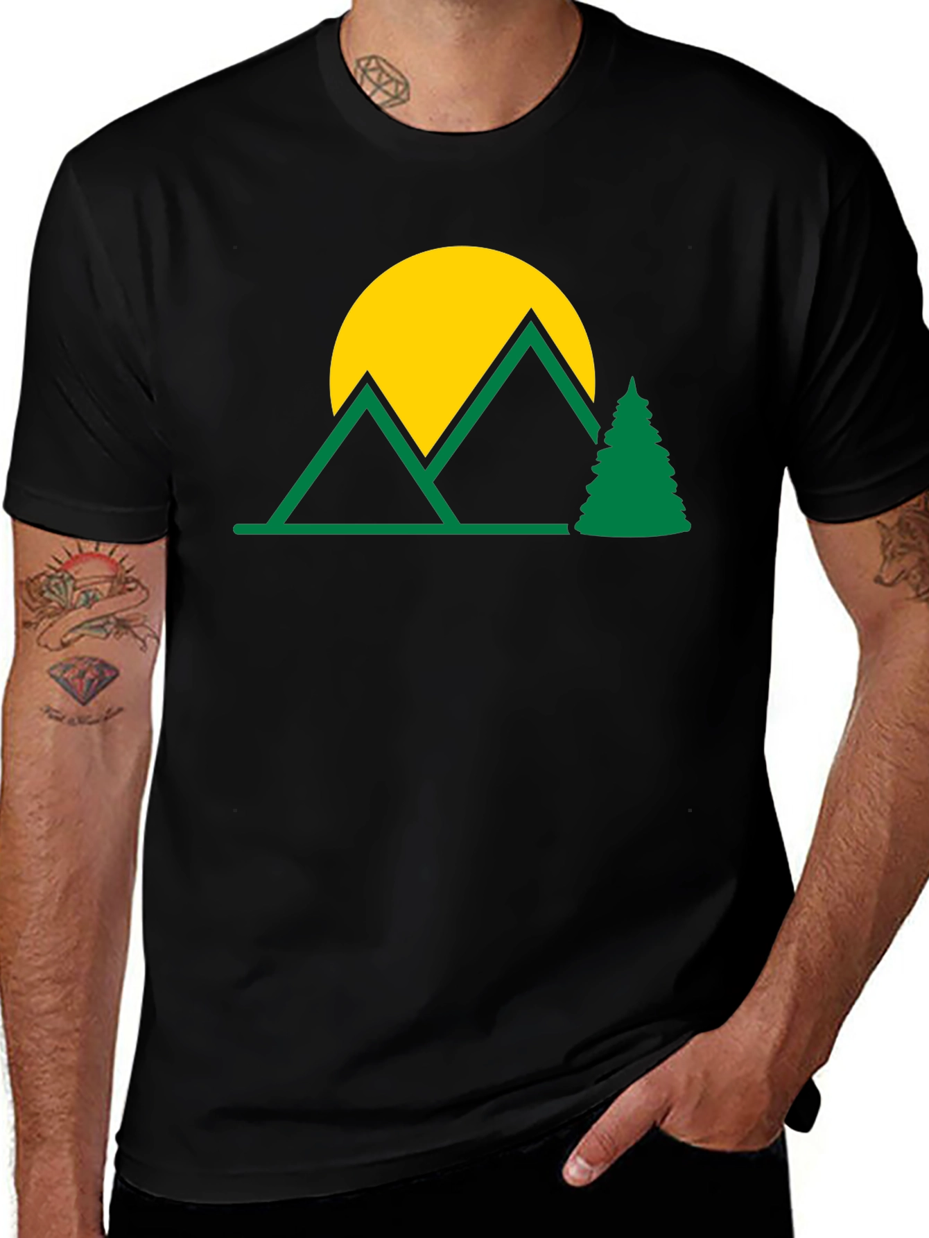 Variant 4 of Mountain Scene Graphic T-Shirt - Nature Lover Tee