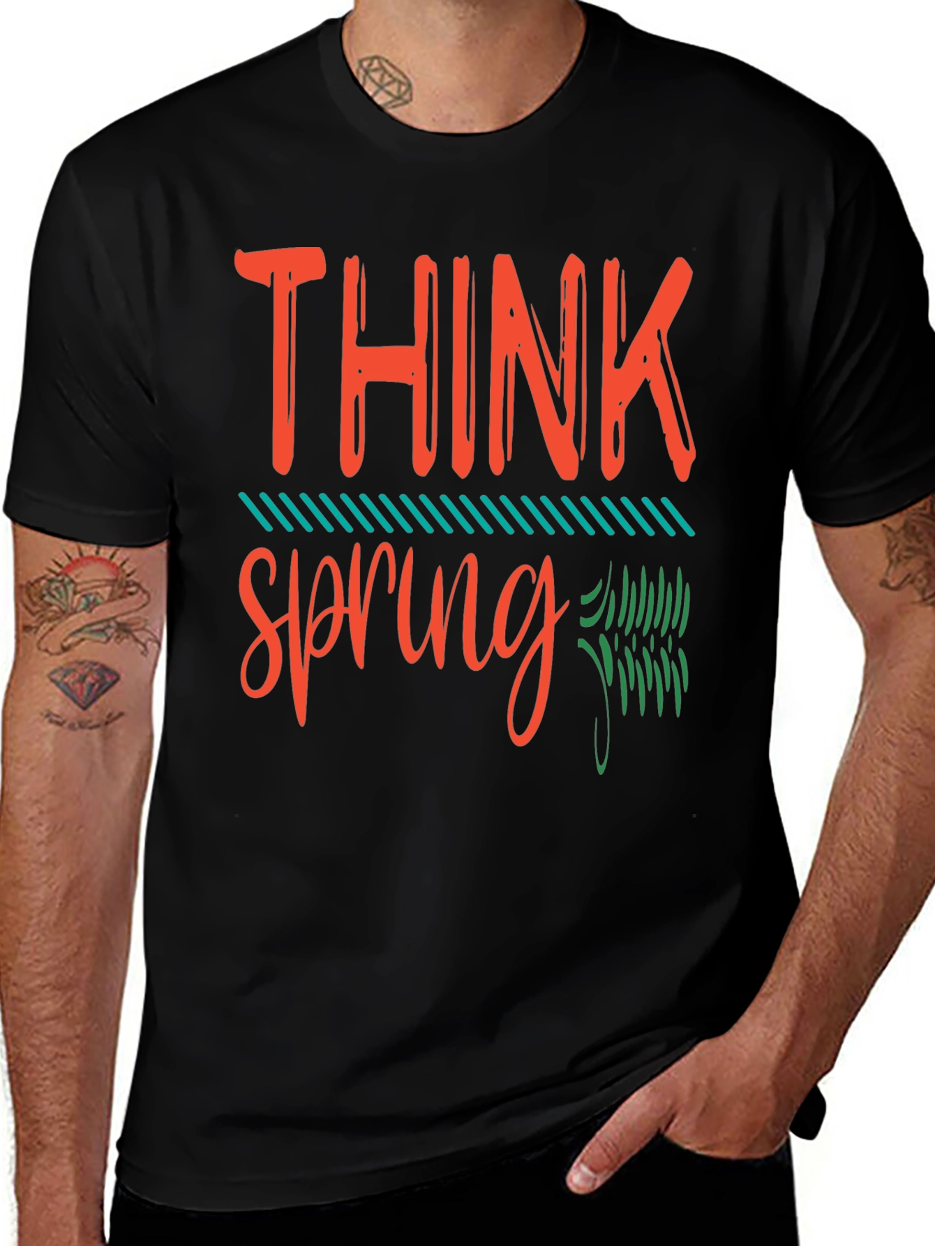 Variant 15 of Think Spring Graphic Tee - Mens Casual Short Sleeve