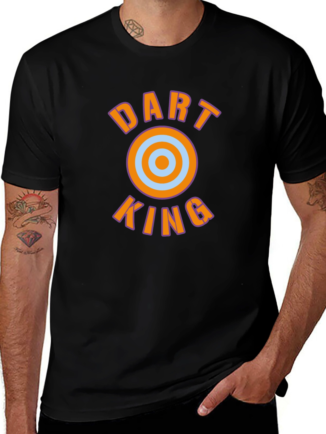 Dart King Graphic Tee - Black Cotton T-Shirt