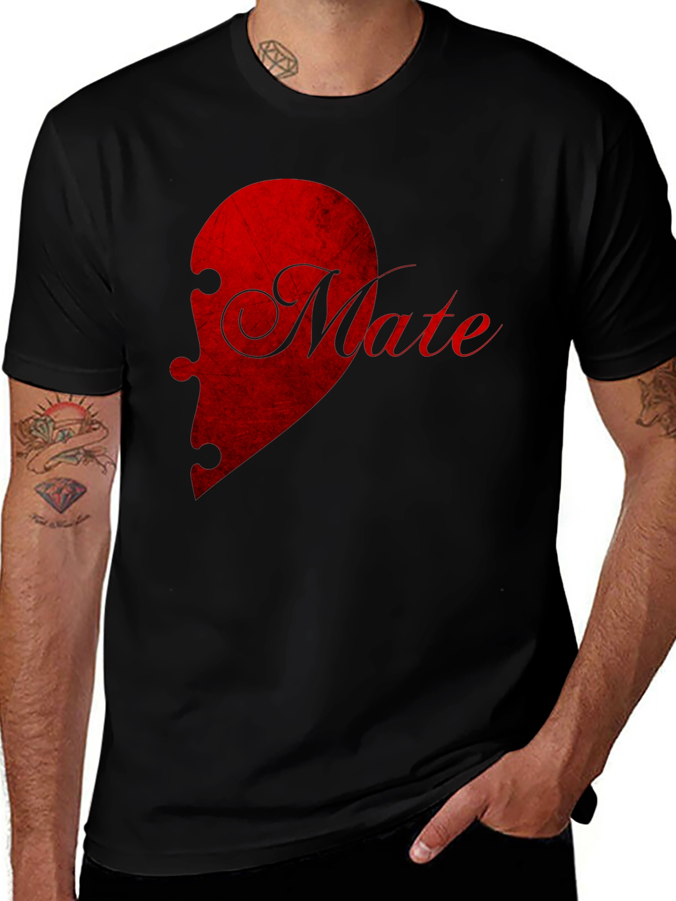 Variant 3 of Matching Mate Heart Puzzle Piece T-Shirt - Left